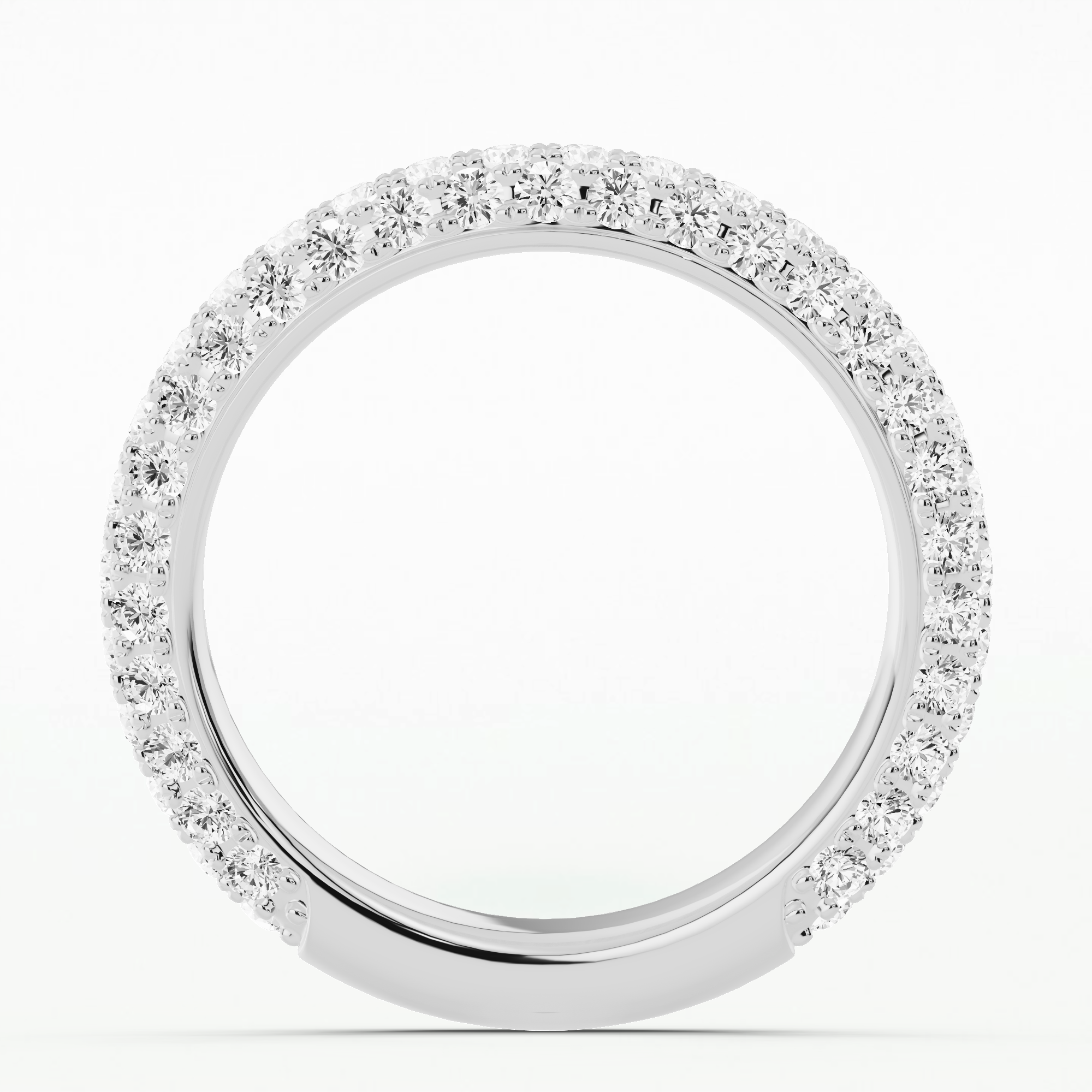 Dome - Micro-Pave Set 3/4 Eternity Band-Round