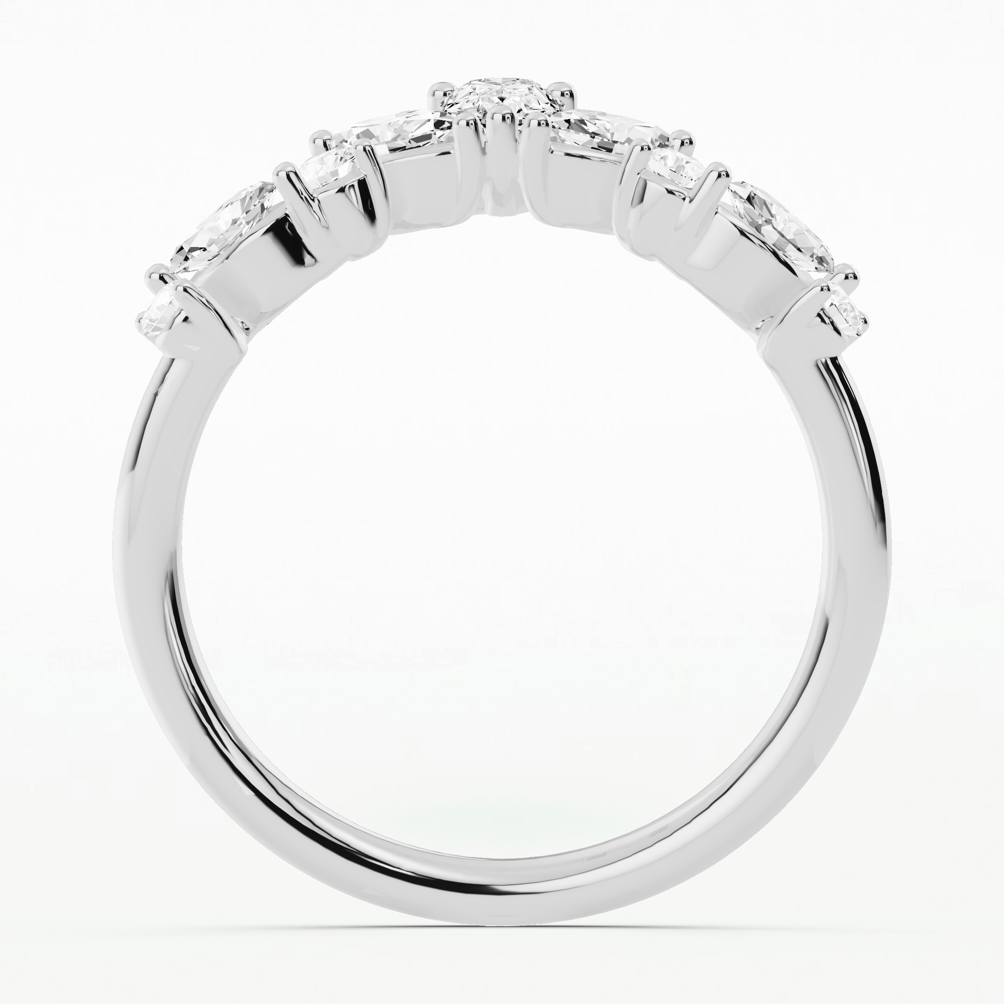 Anadem Half Eternity Band-Multi Stone