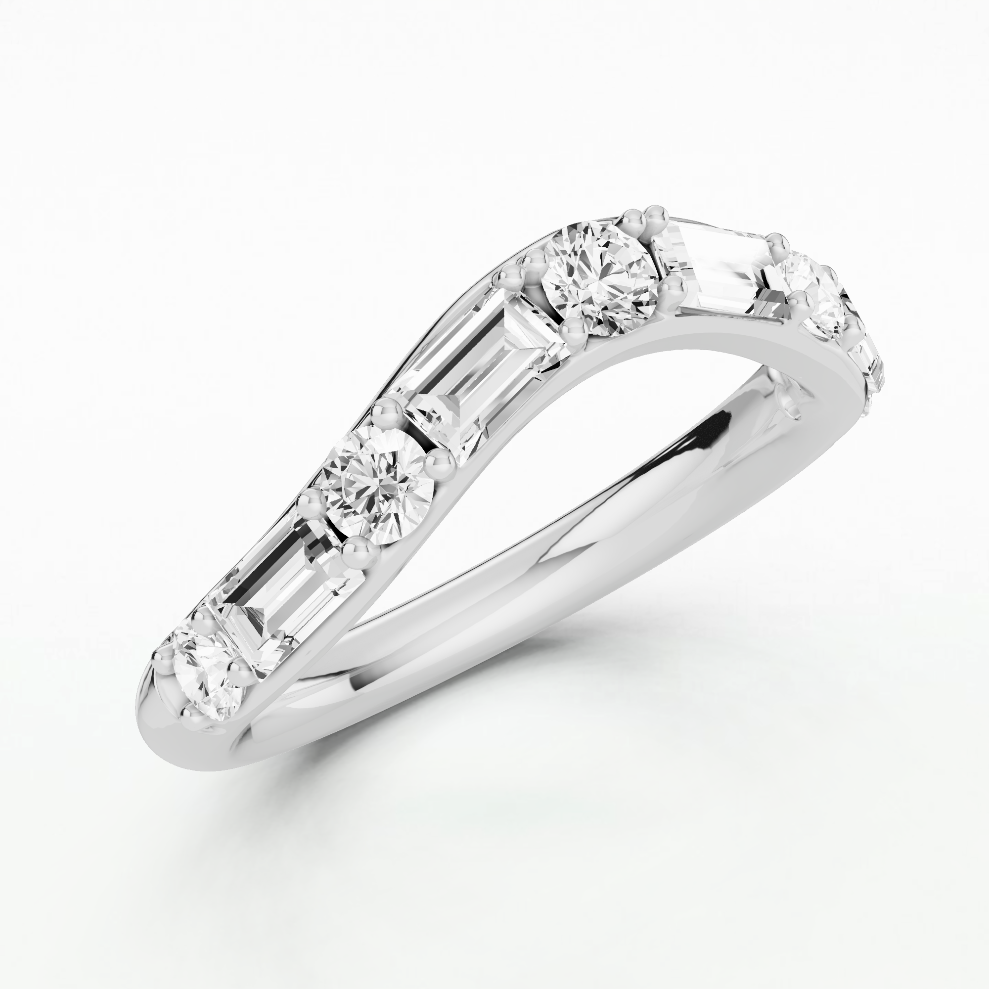 Swerve - Lab Grown Diamond Half Eternity Band-Multi Stone