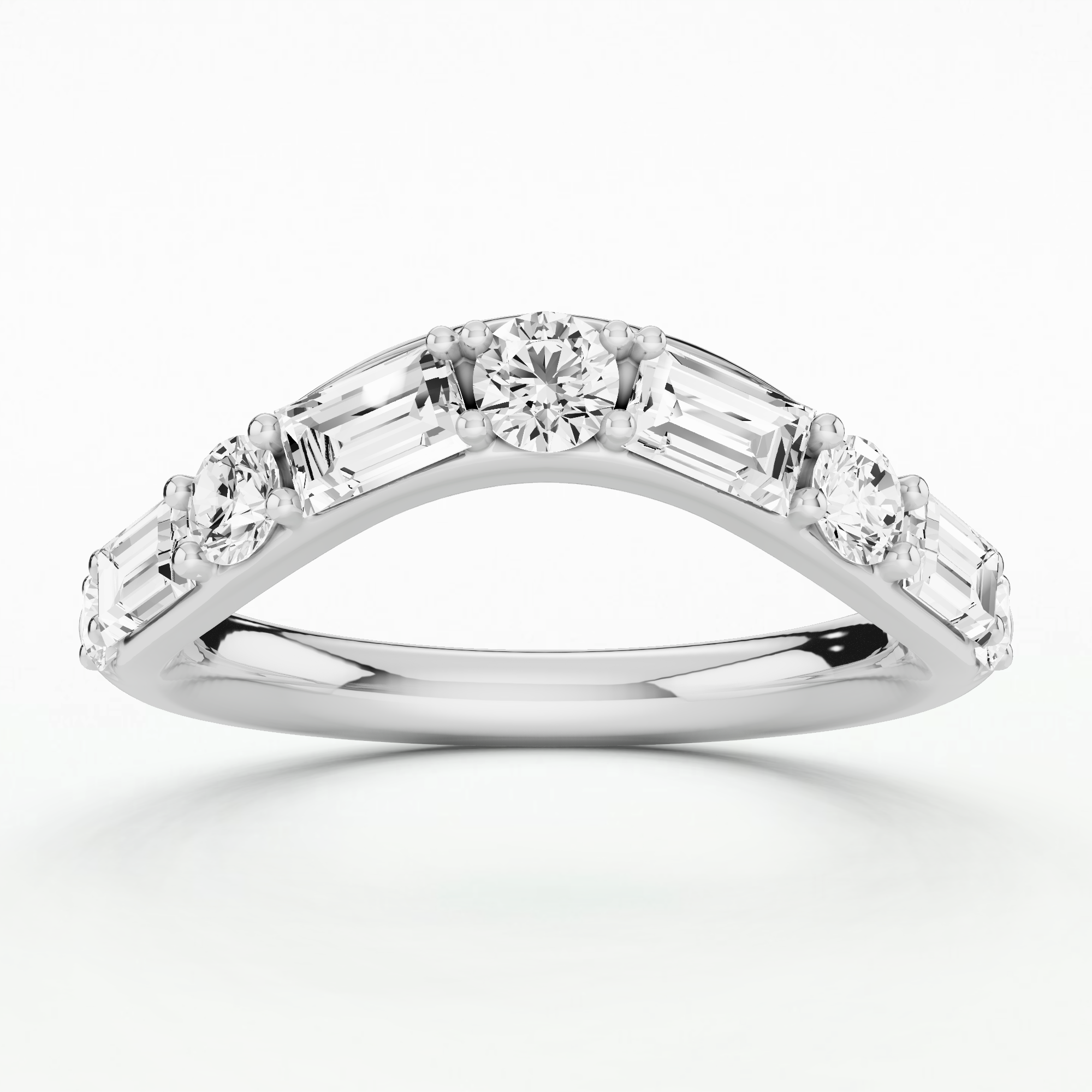Swerve - Lab Grown Diamond Half Eternity Band-Multi Stone