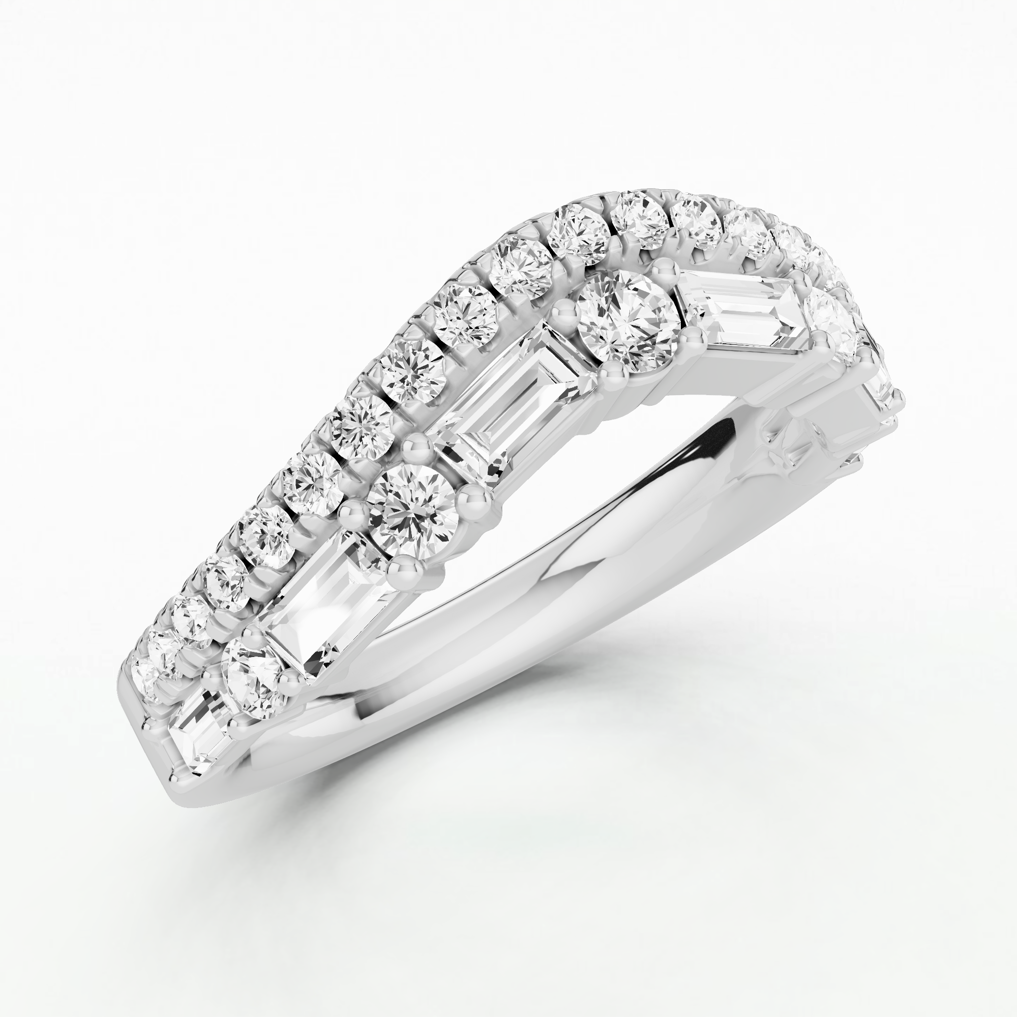 Peak - Lab Grown Diamond Half Eternity Band-Multi Stone