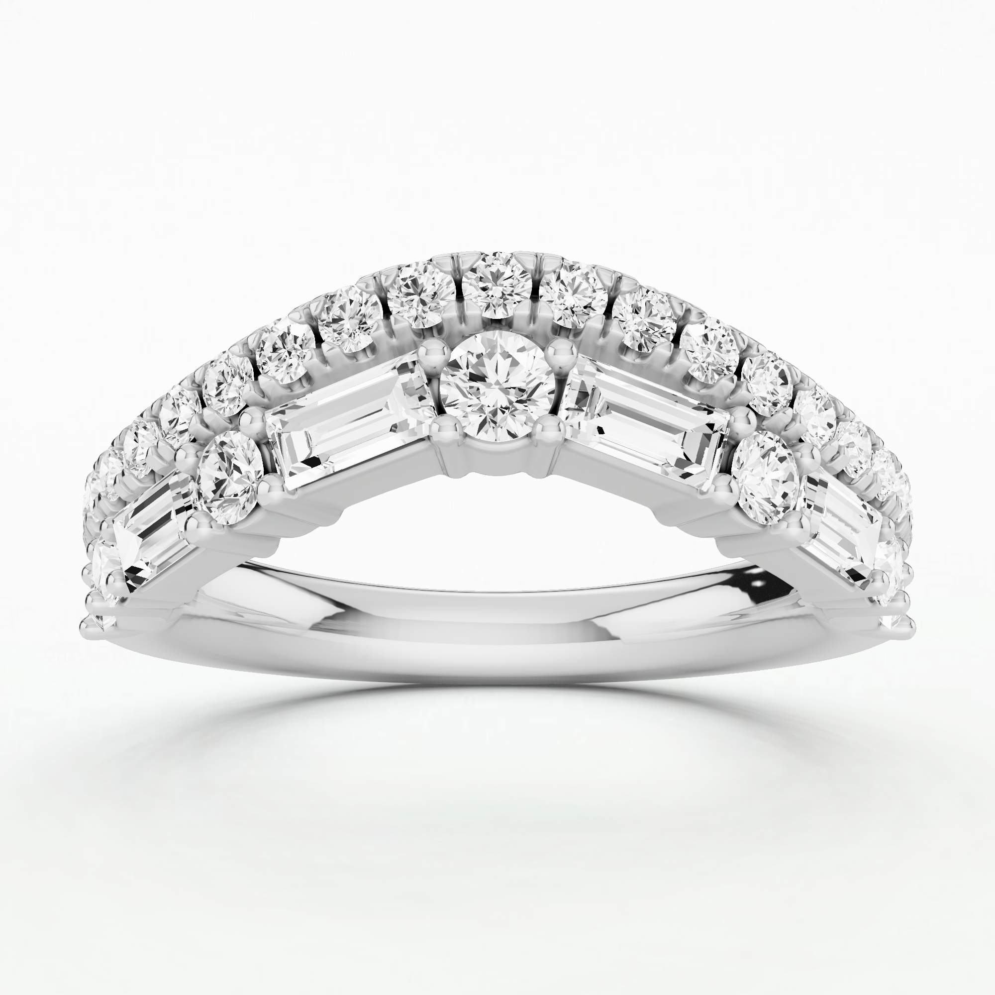 Peak - Lab Grown Diamond Half Eternity Band-Multi Stone