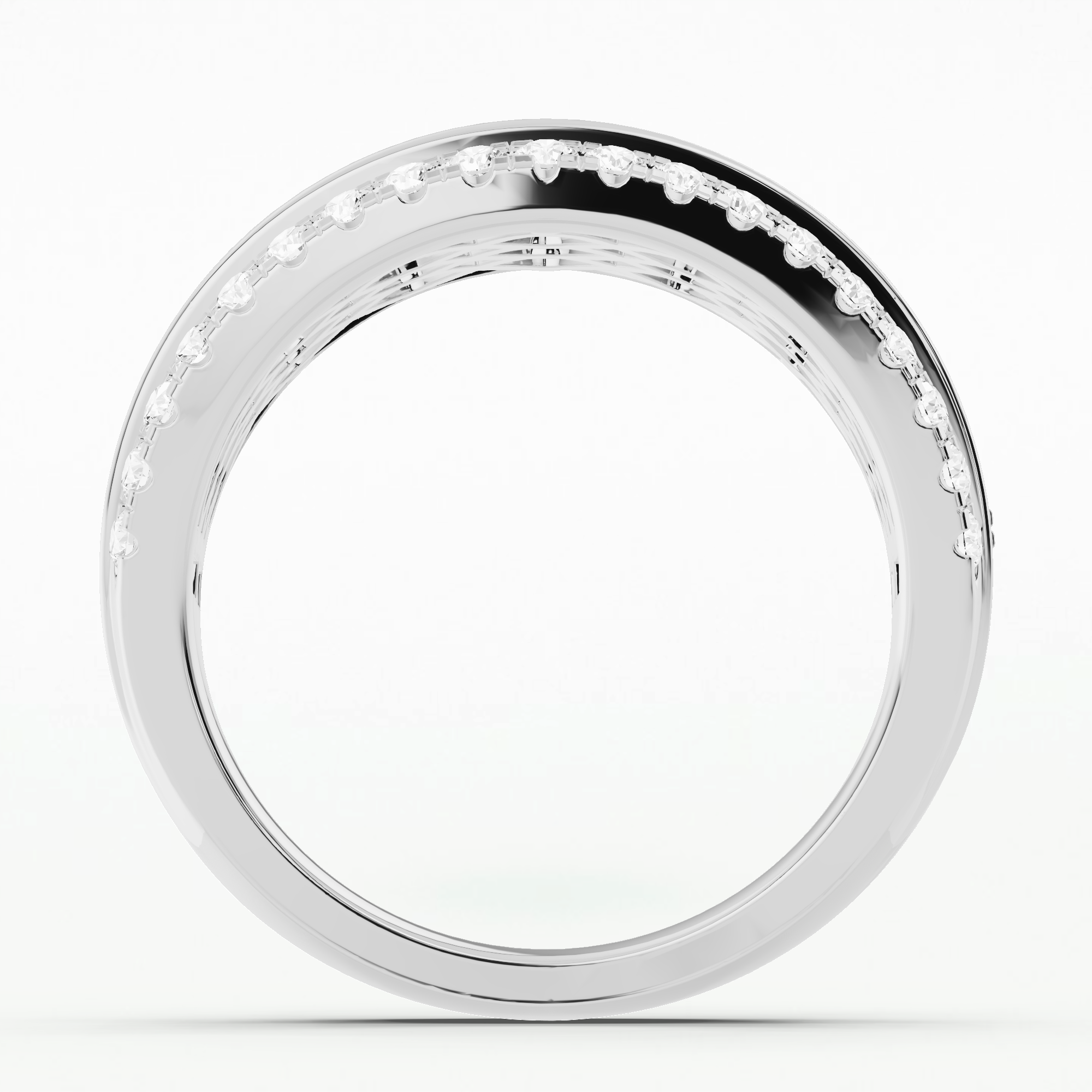 Anne Pave Half Eternity Band-Round