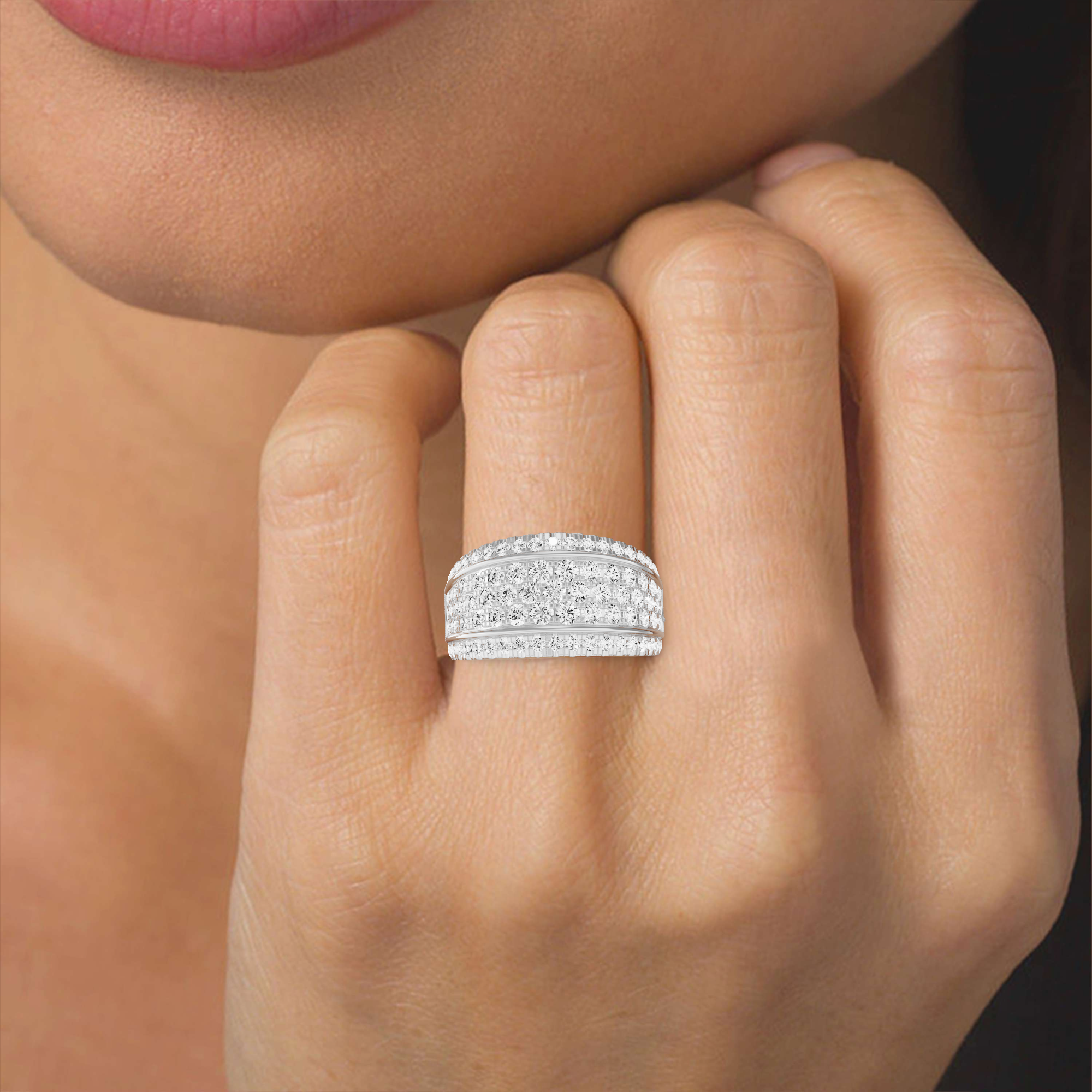 Anne Pave Half Eternity Band-Round
