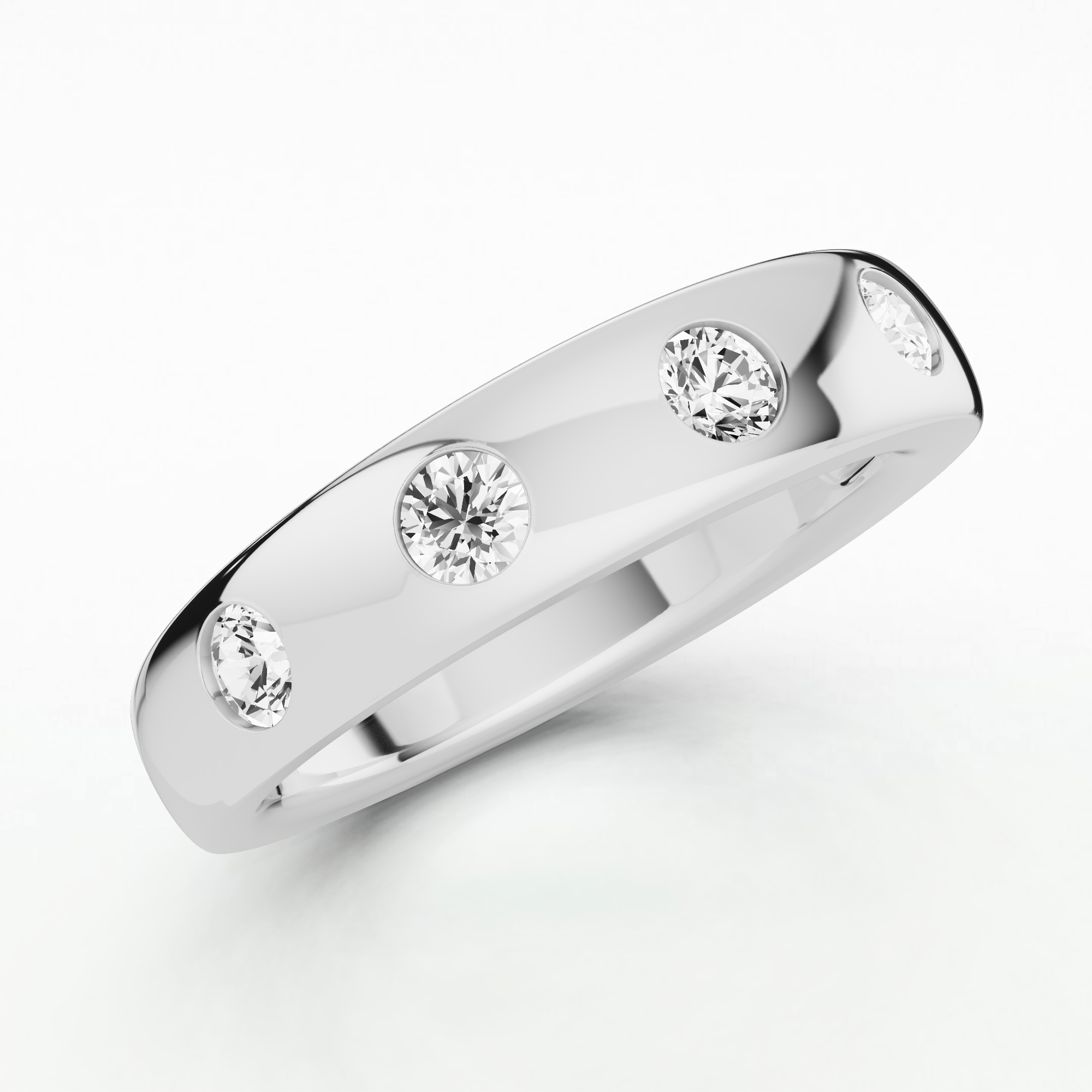 Aimee Flush Set Half Eternity Band-Round