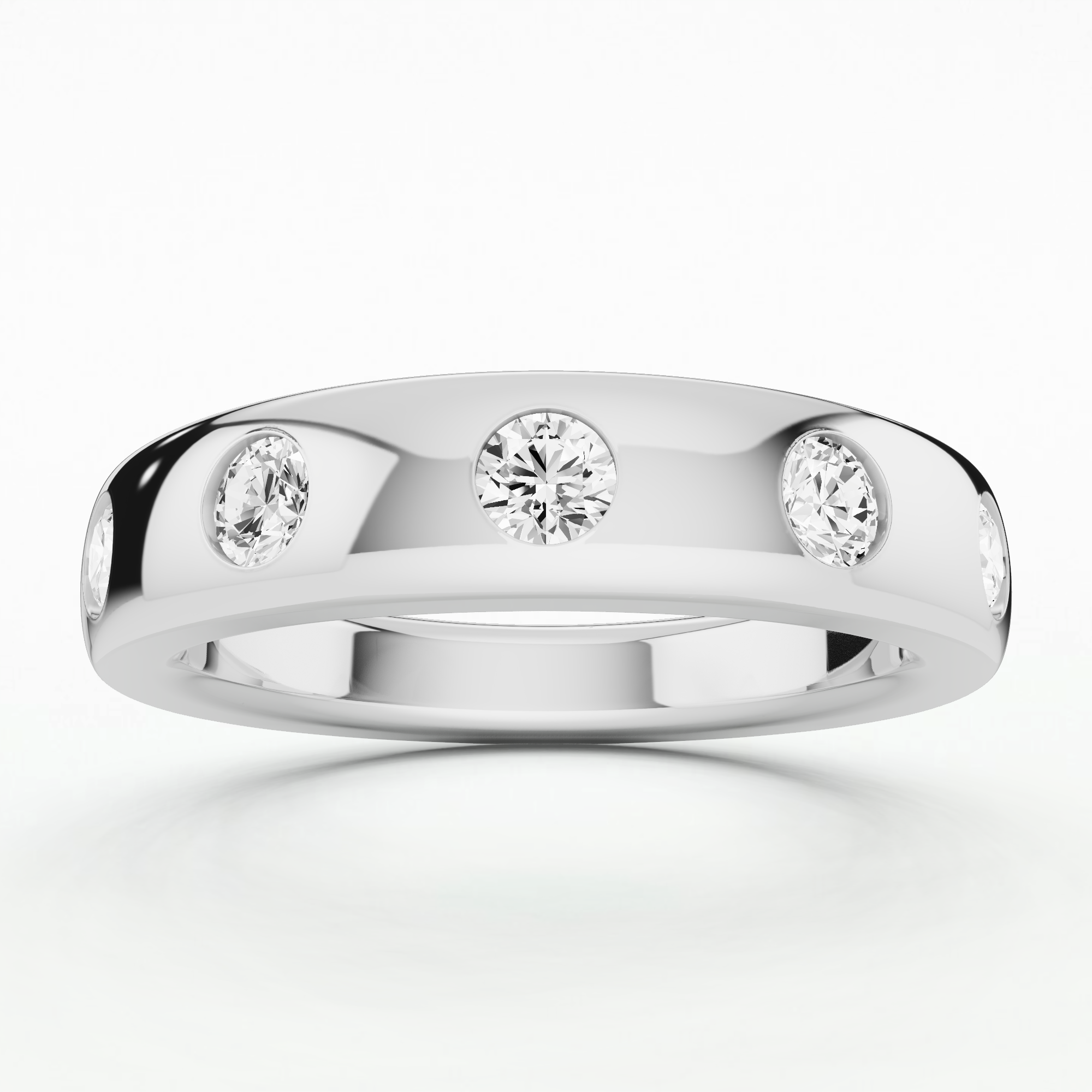 Aimee Flush Set Half Eternity Band-Round