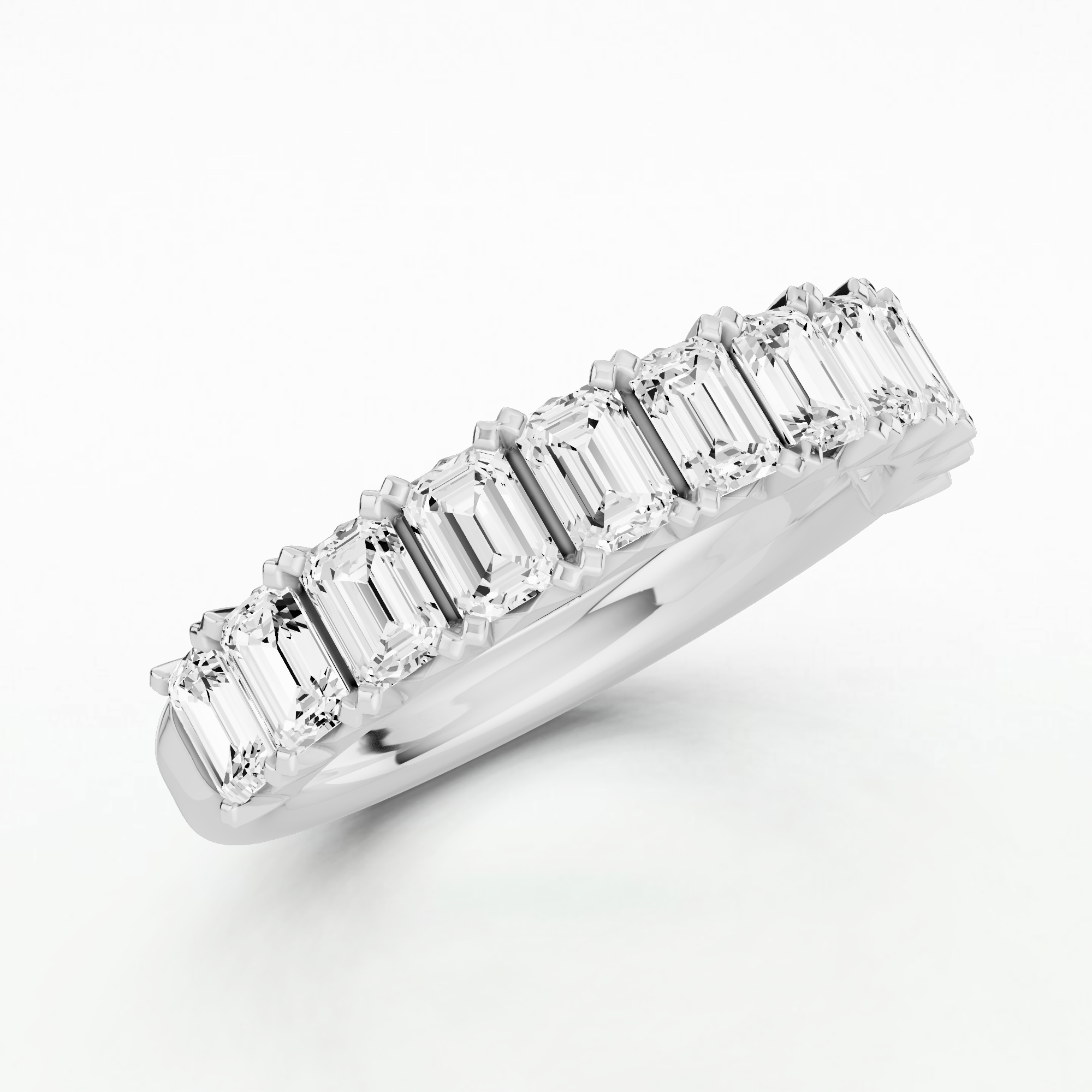 Eunice Half Eternity Band-Emerald Cut