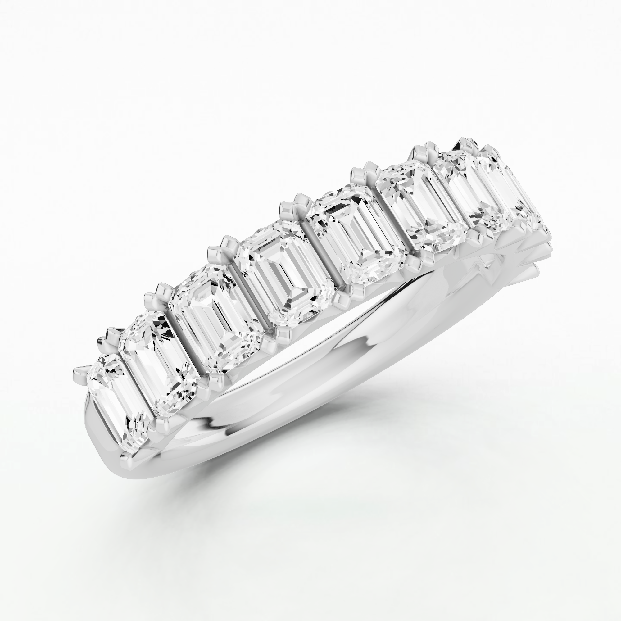 Eunice Half Eternity Band-Emerald Cut