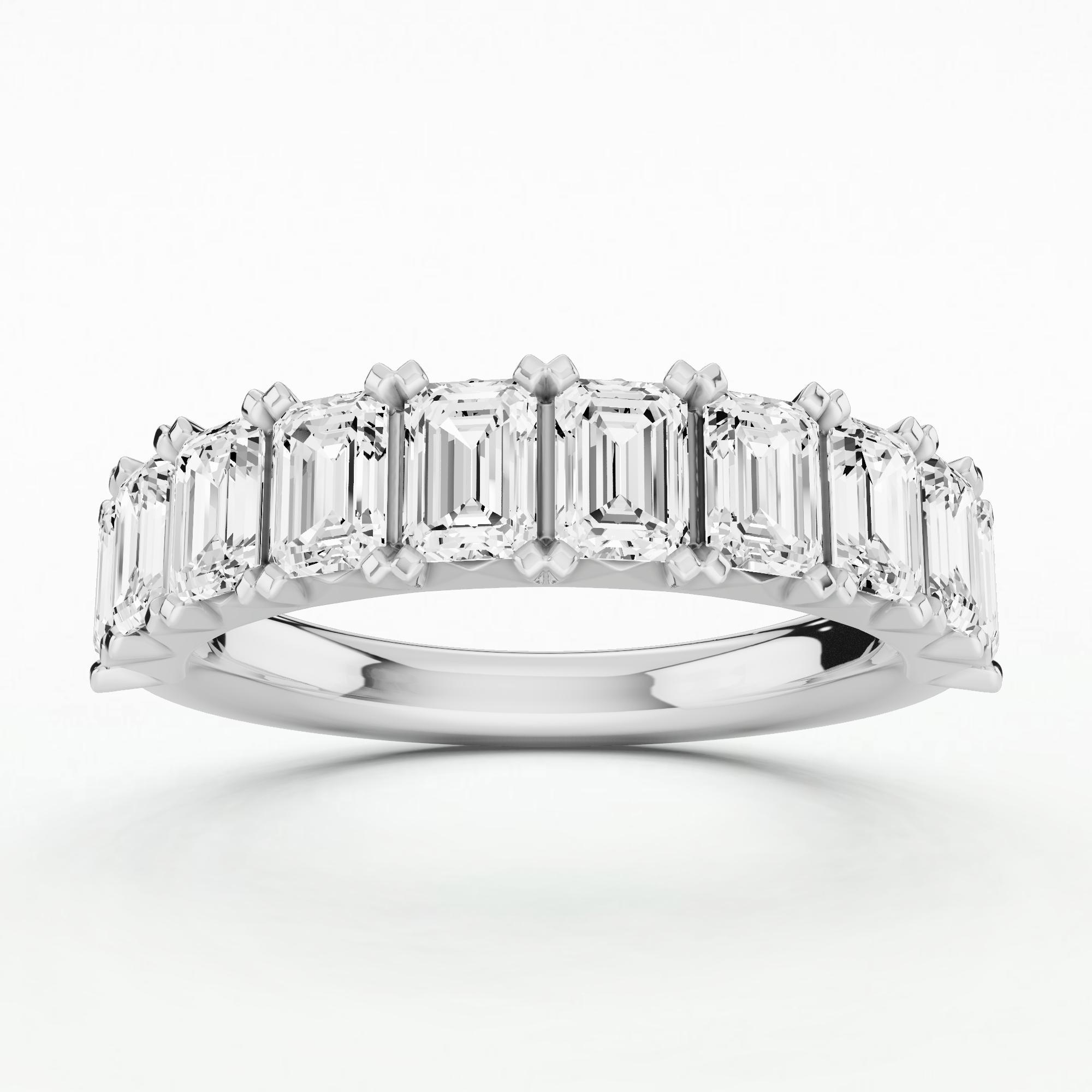 Eunice Half Eternity Band-Emerald Cut