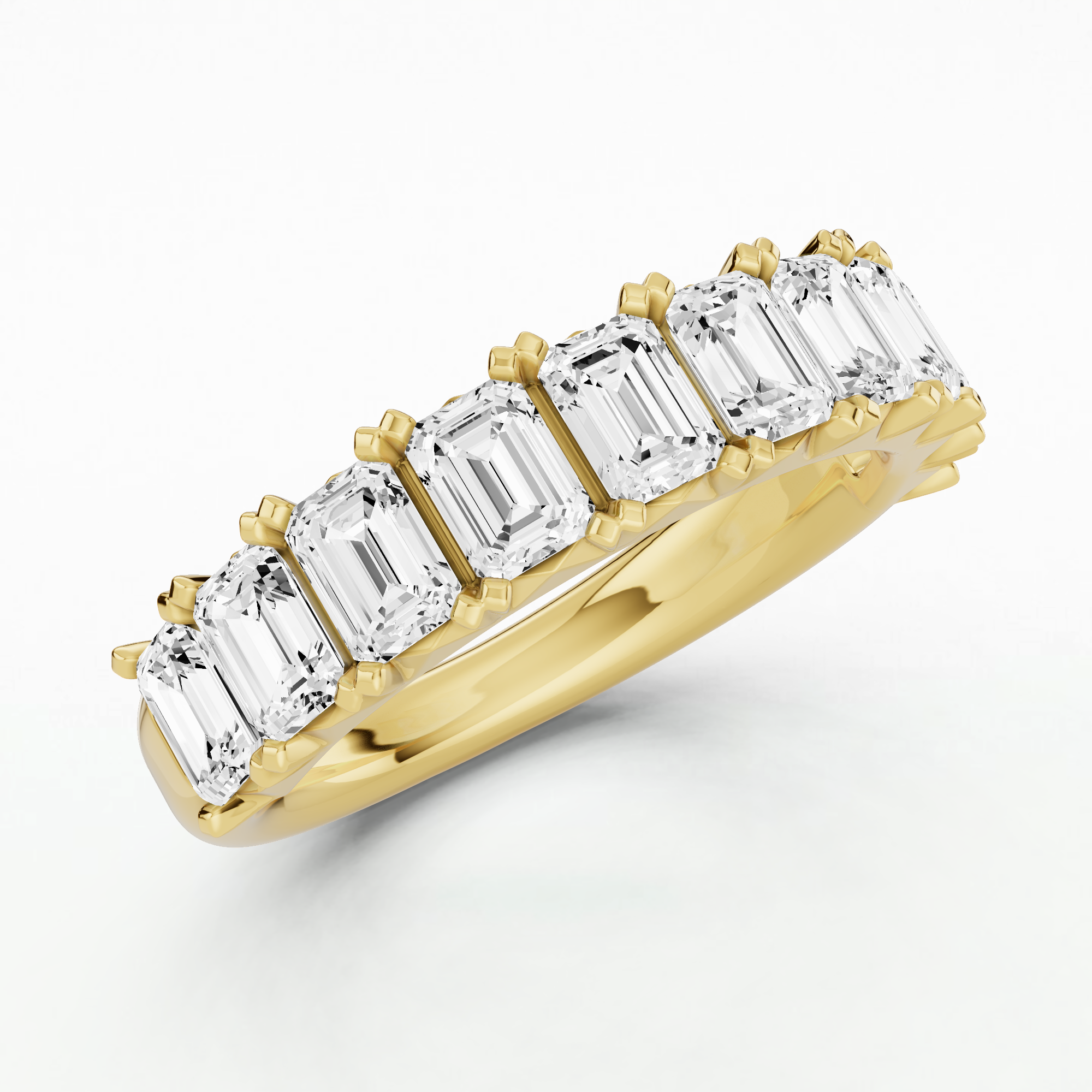 Eunice Half Eternity Band-Emerald Cut