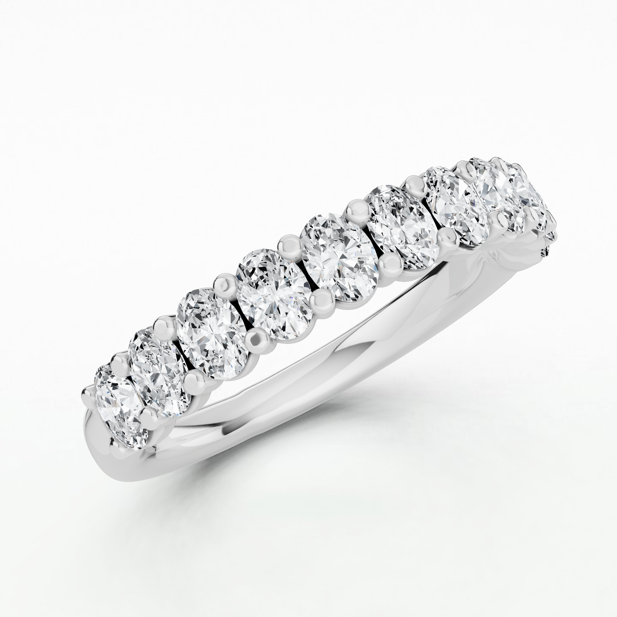 Jessie Lab Grown Diamond Half Eternity Band-Oval