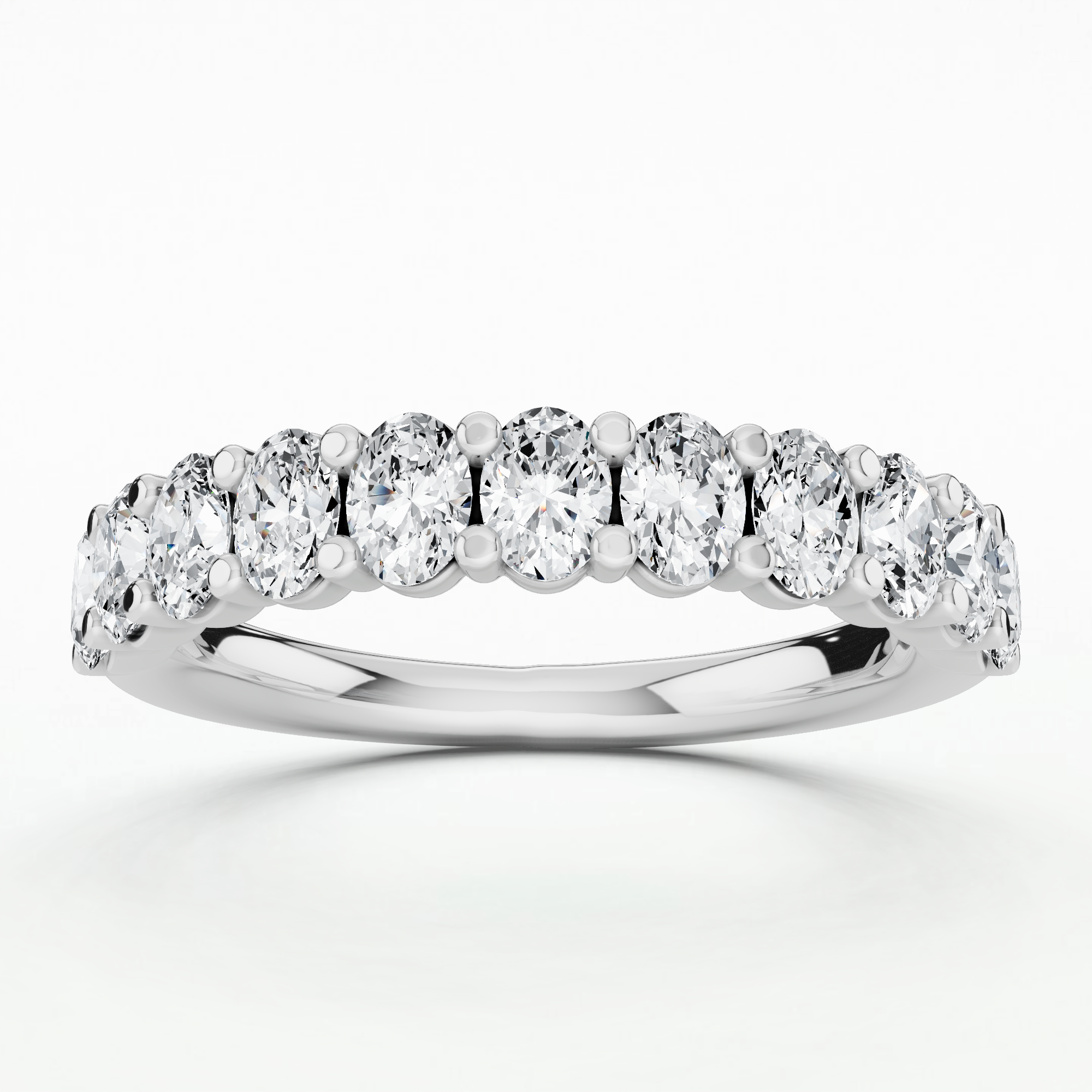 Jessie Lab Grown Diamond Half Eternity Band-Oval