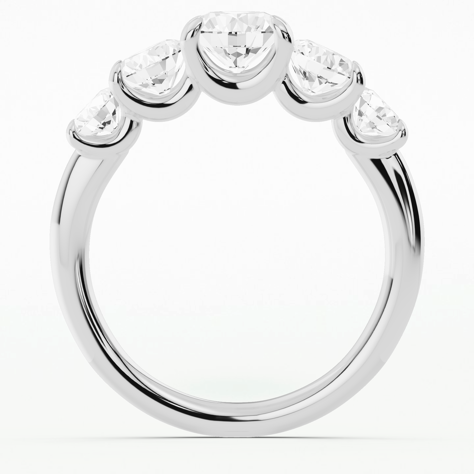 Eternal Quintet Lab Grown Diamond Half Eternity Band-Round