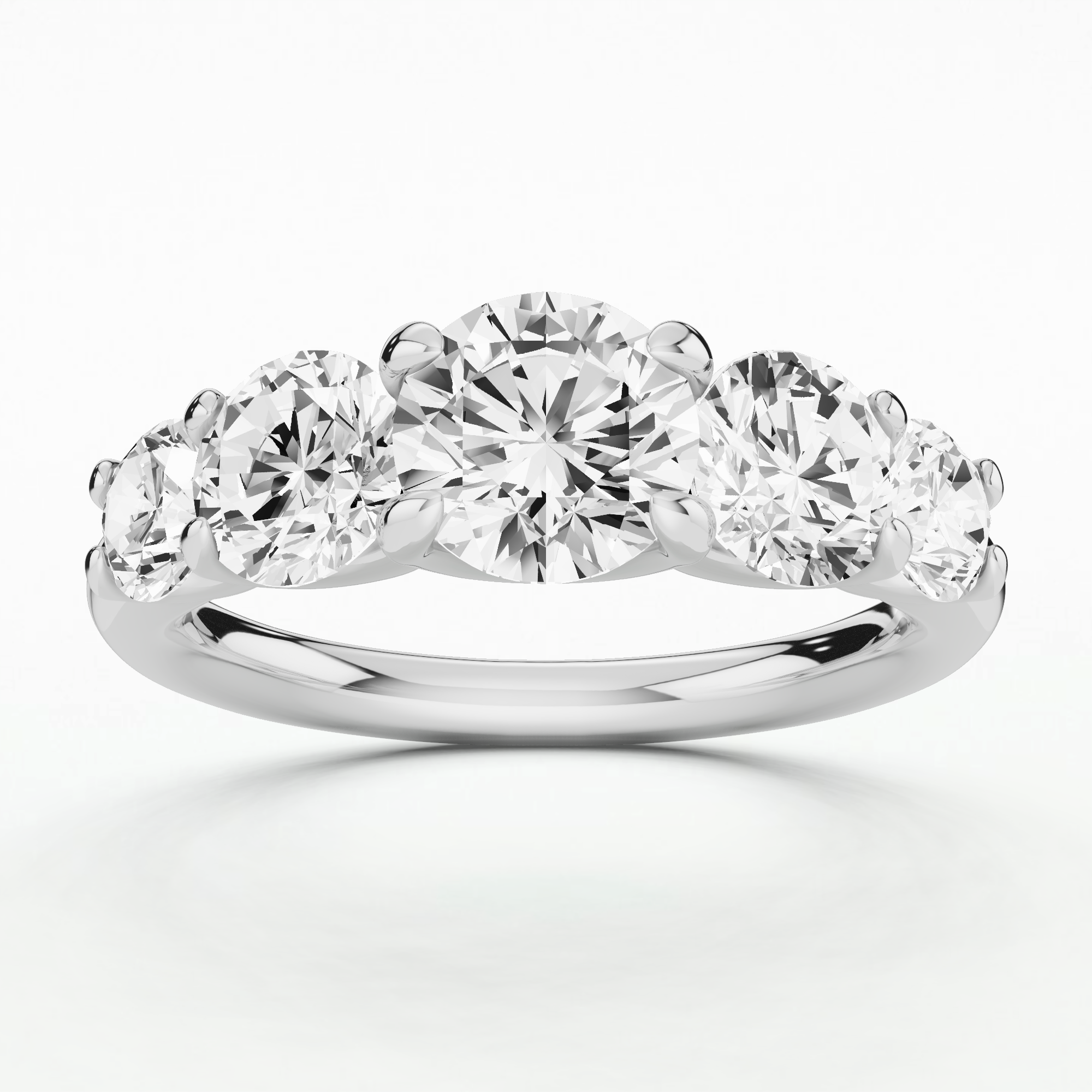 Eternal Quintet Lab Grown Diamond Half Eternity Band-Round