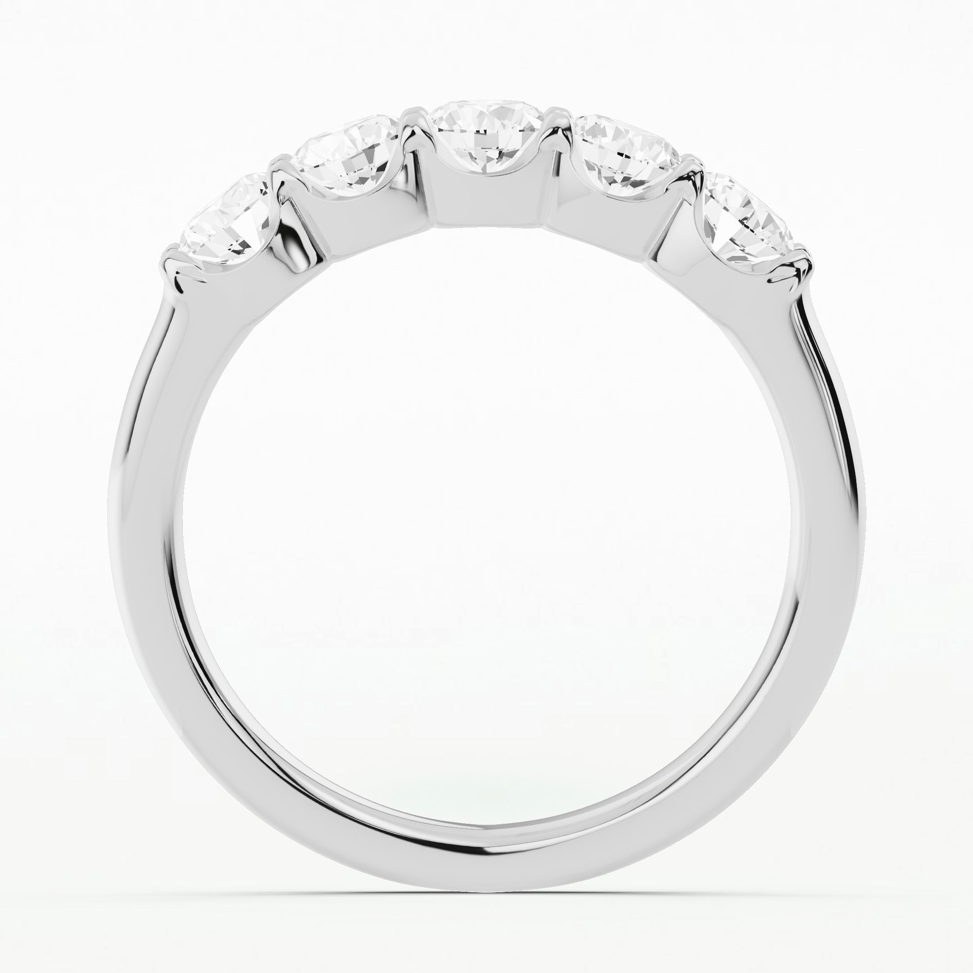 Five-Star Sparkle Half Eternity Band-Round