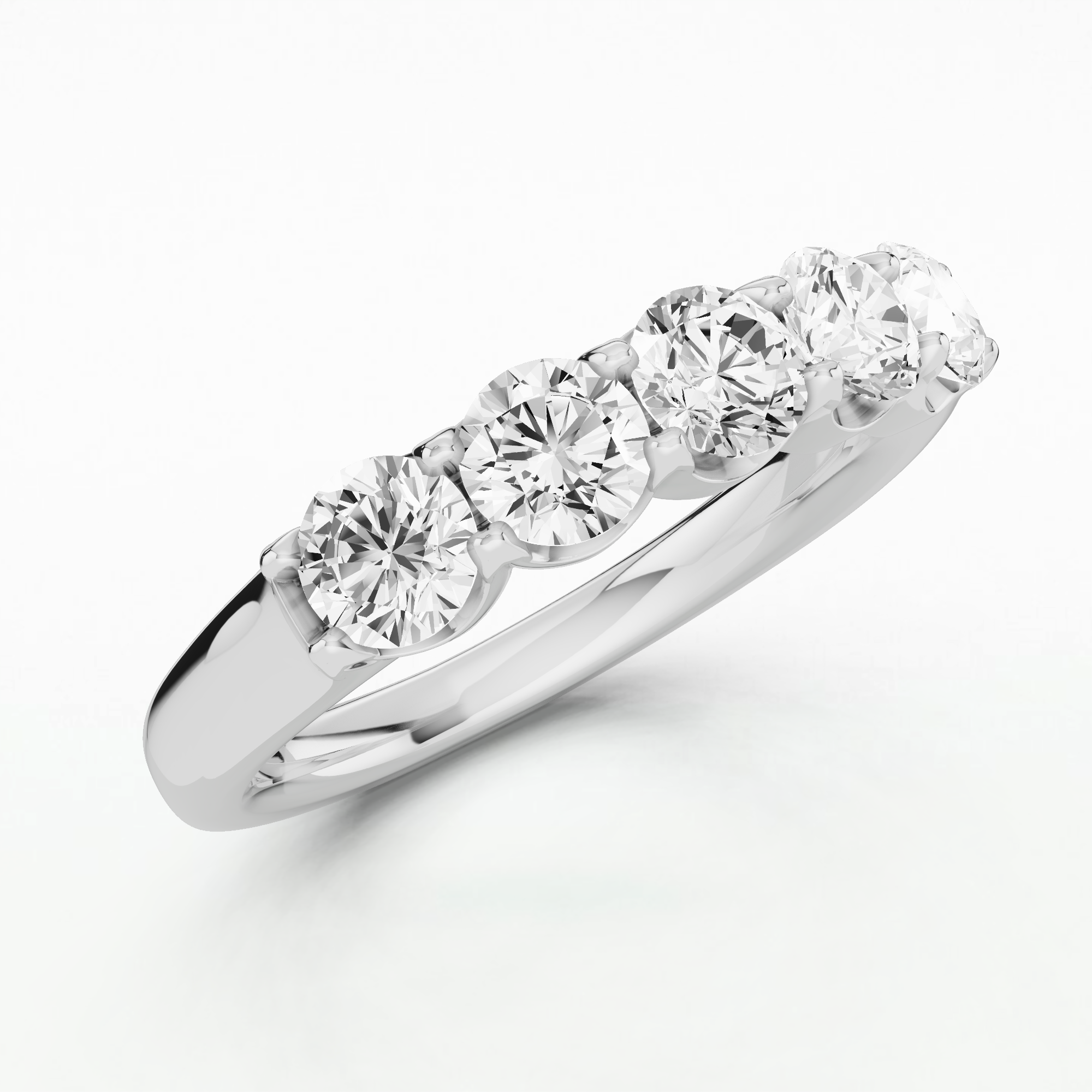 Five-Star Sparkle Half Eternity Band-Round