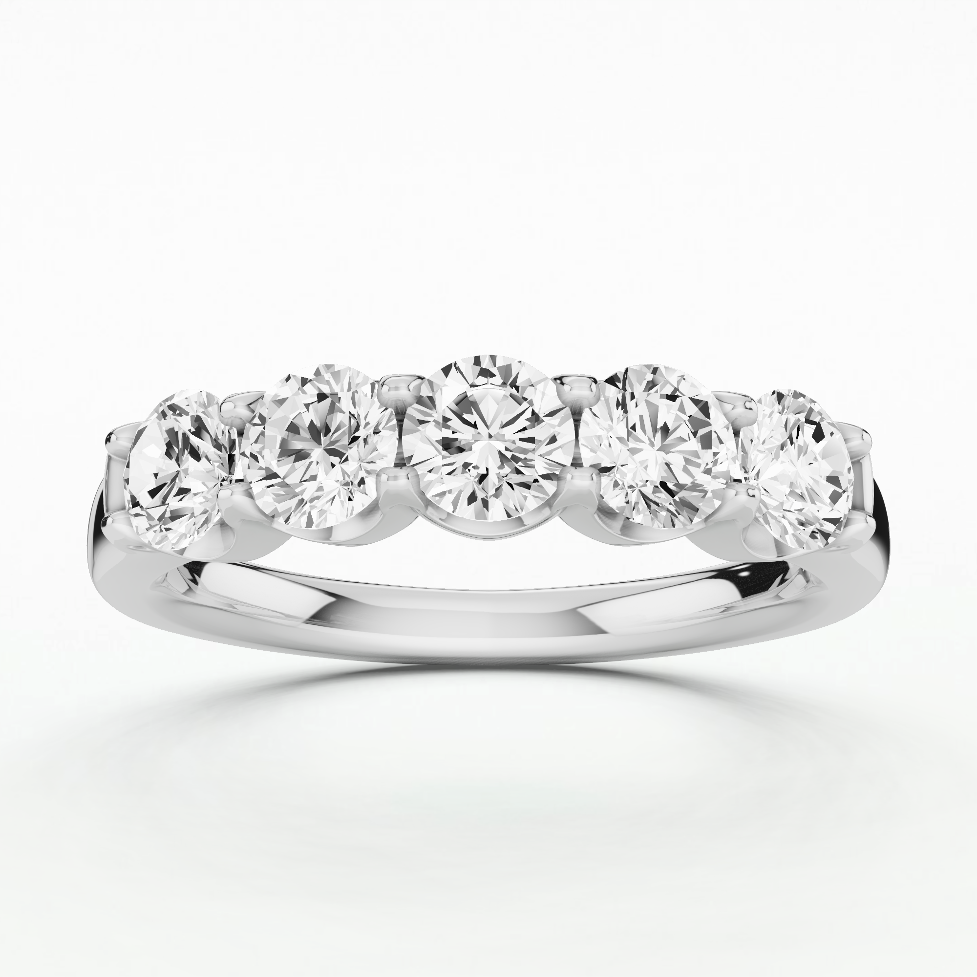 Five-Star Sparkle Half Eternity Band-Round