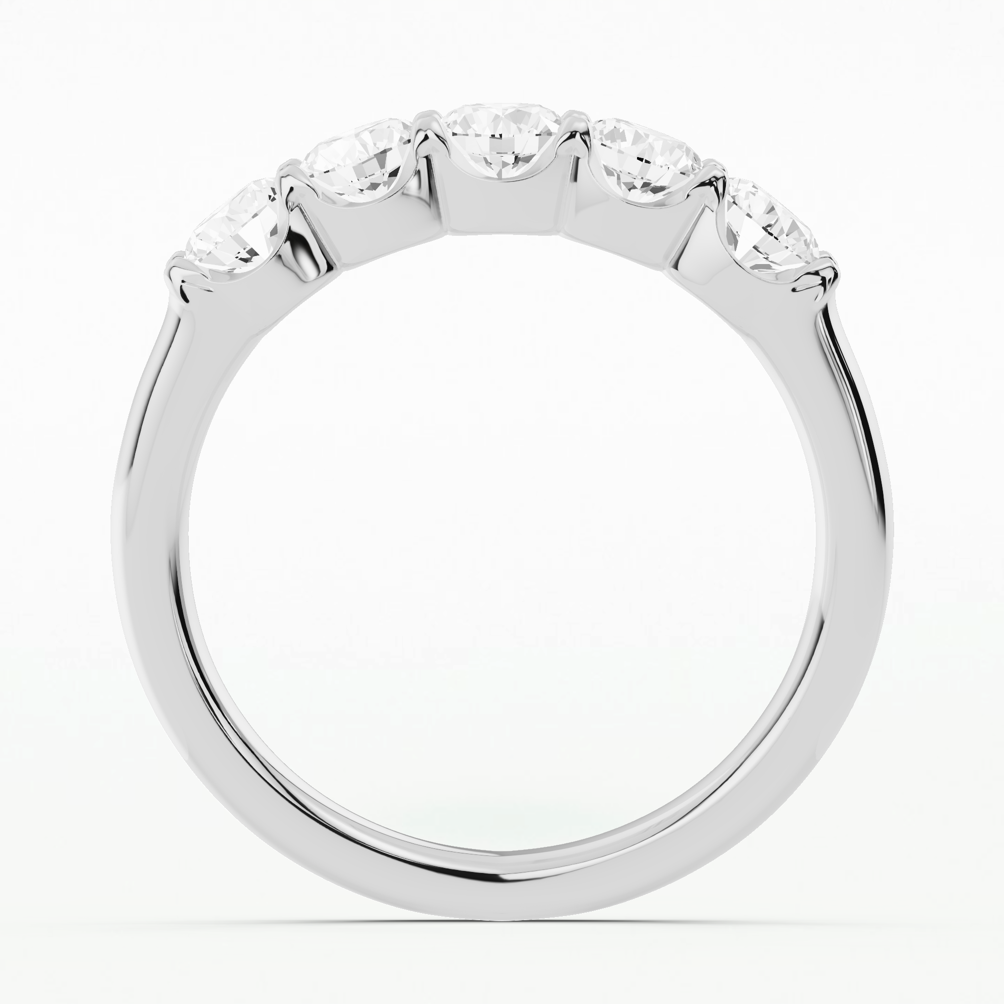 Five-Star Sparkle Half Eternity Band-Round