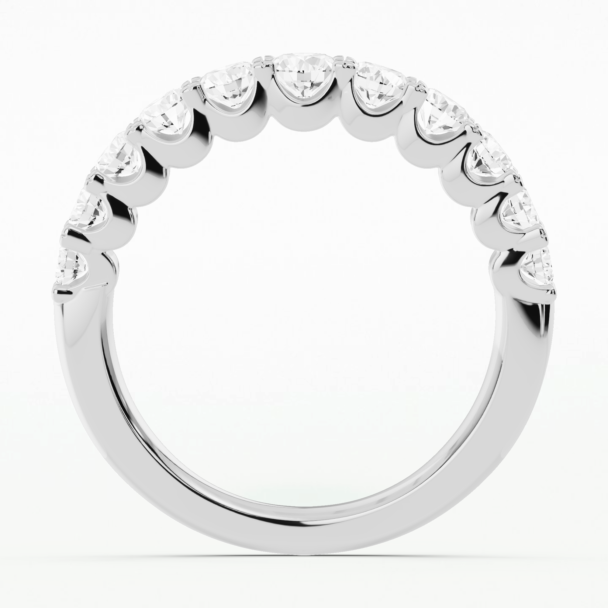 Graduating Prong Half Eternity Band-Round