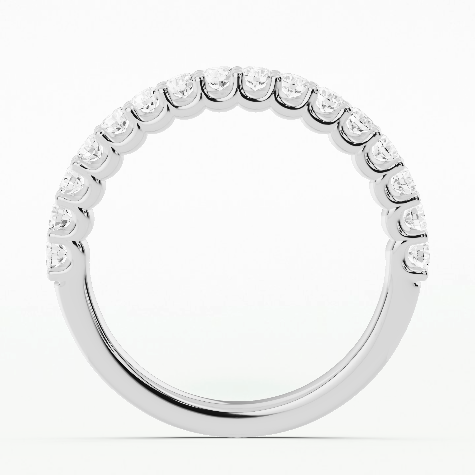 Anne U Prong Half Eternity Band-Round