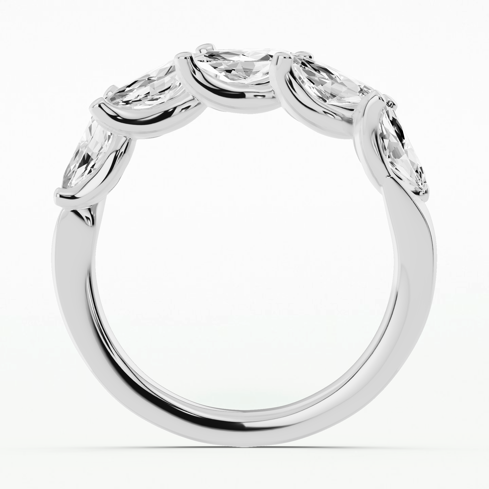Sylvia Half Eternity Band-Marquise
