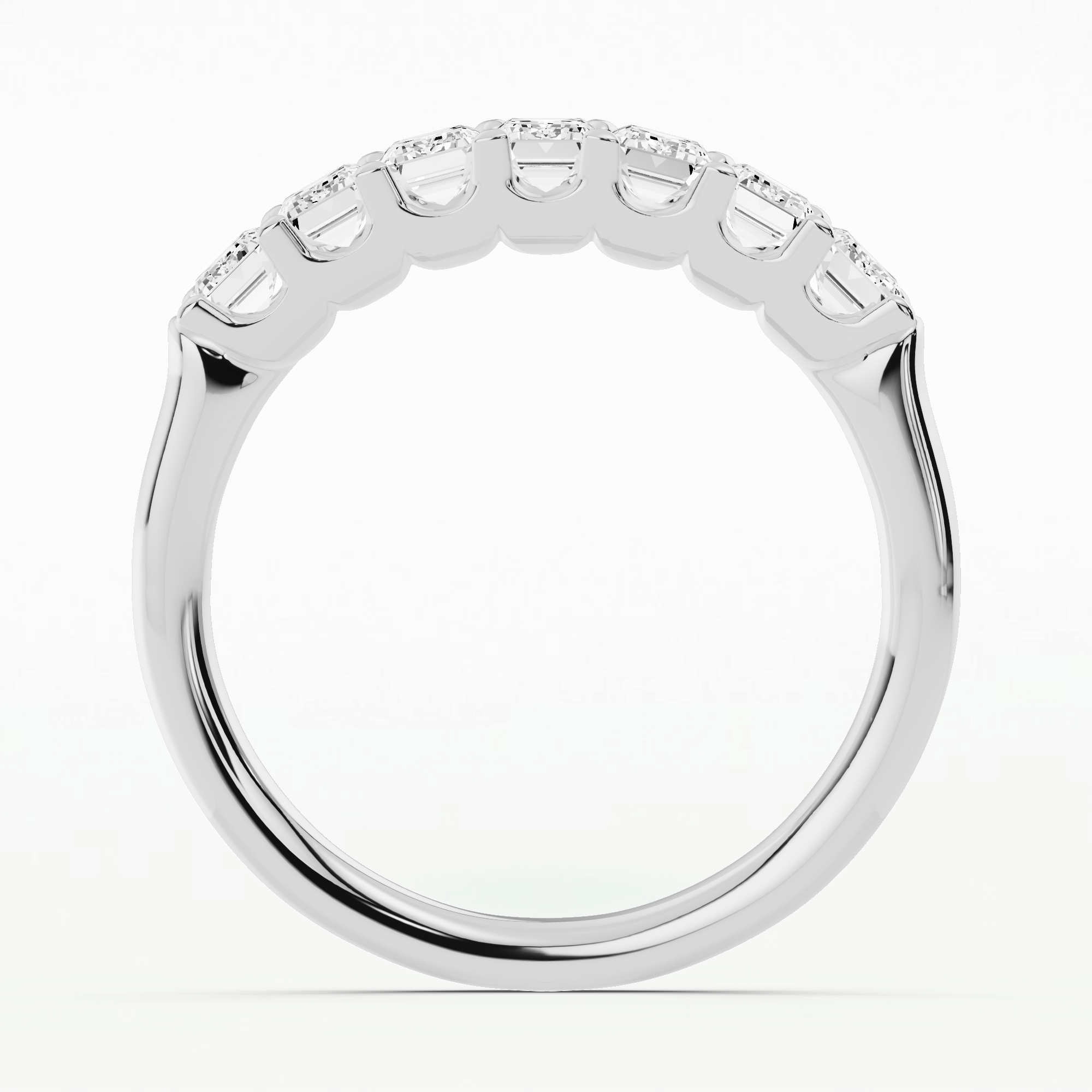 Hexa Half Eternity Band-Emerald Cut