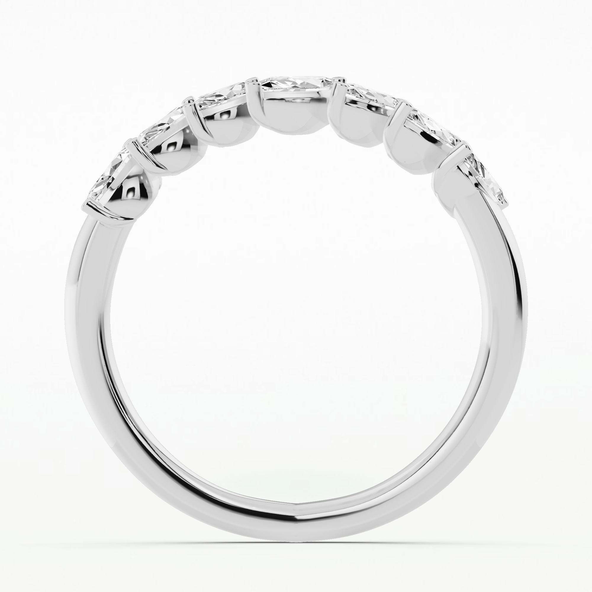 Slanting Half Eternity Band-Marquise