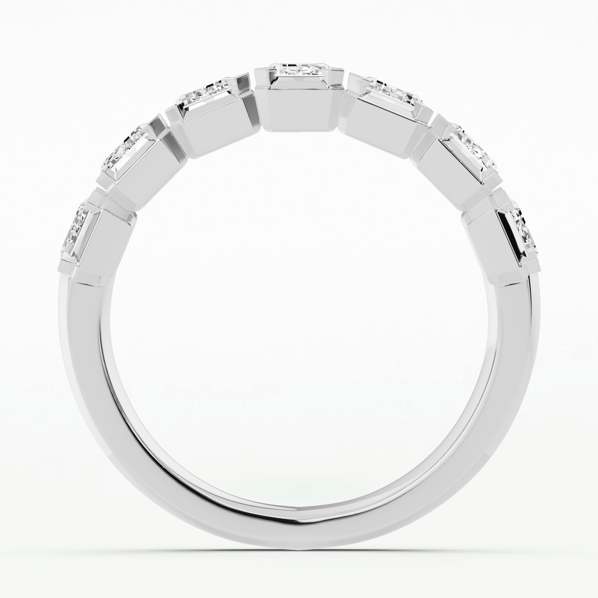 Septet Half Eternity Band-Emerald Cut
