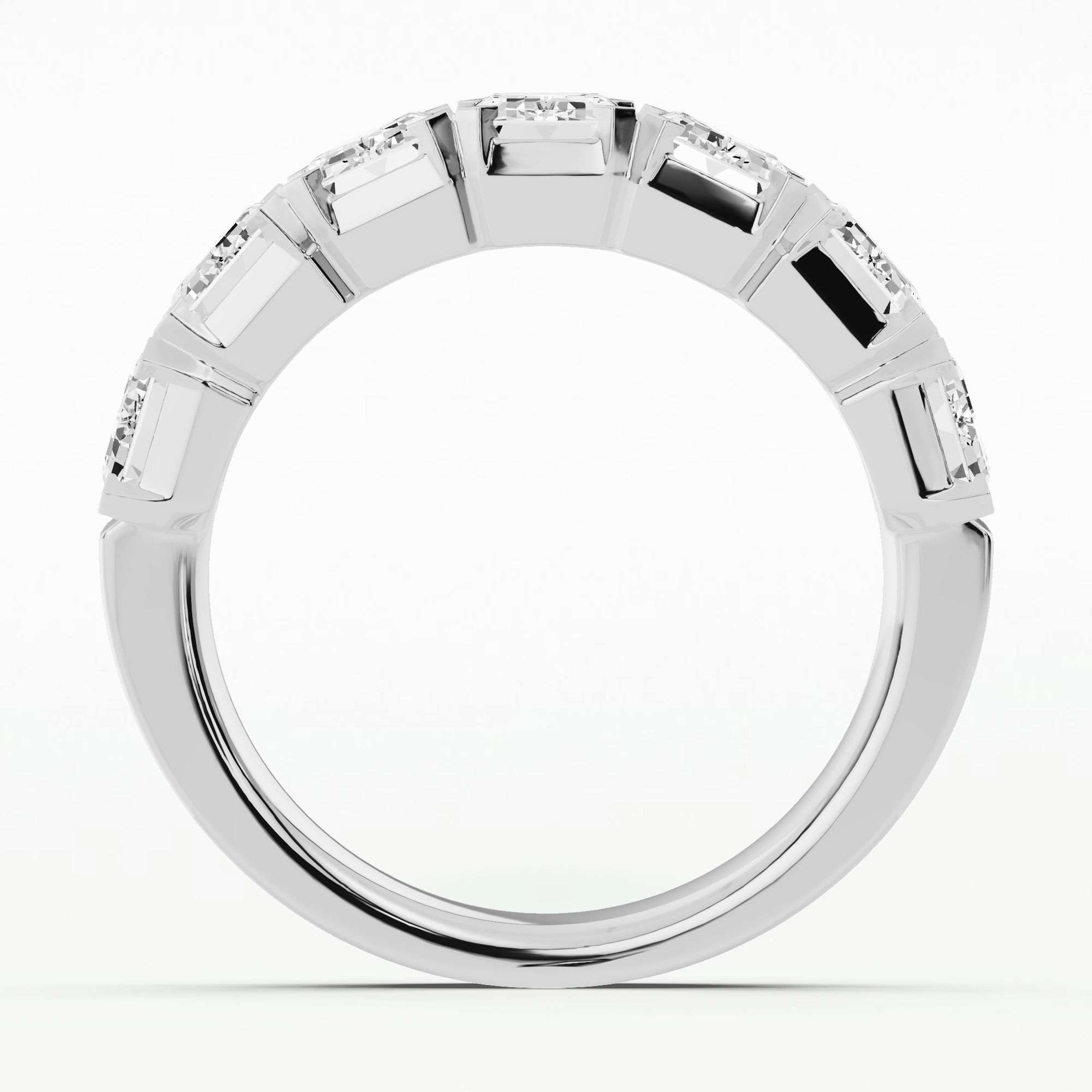 Helena Half Eternity Band-Emerald Cut