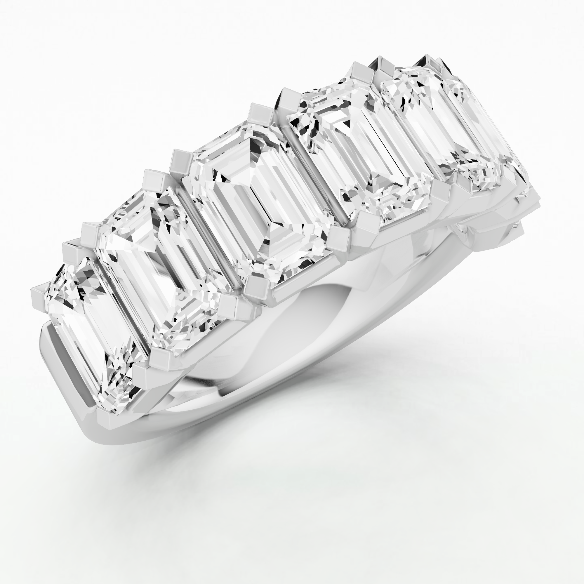 Helena Half Eternity Band-Emerald Cut