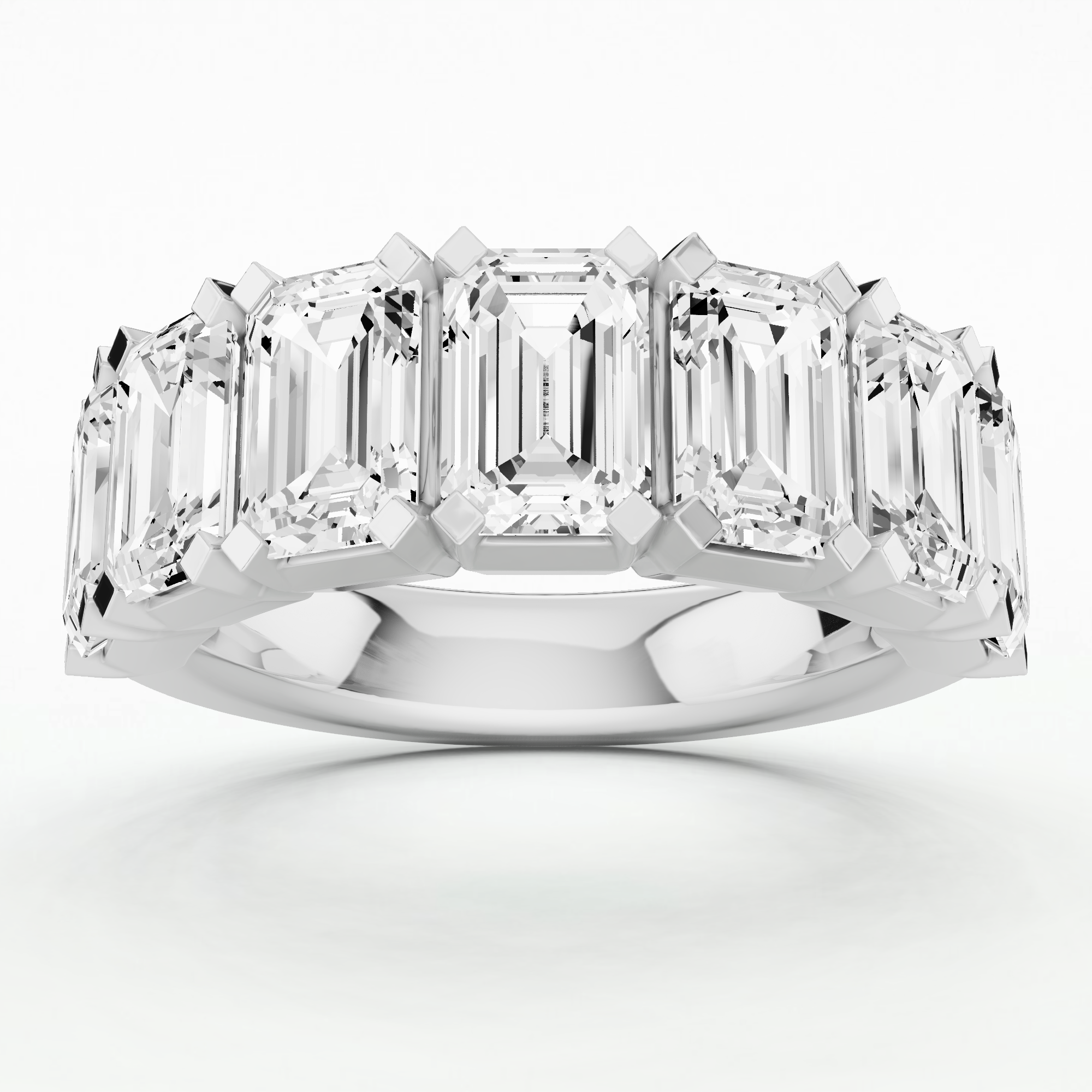 Helena Half Eternity Band-Emerald Cut