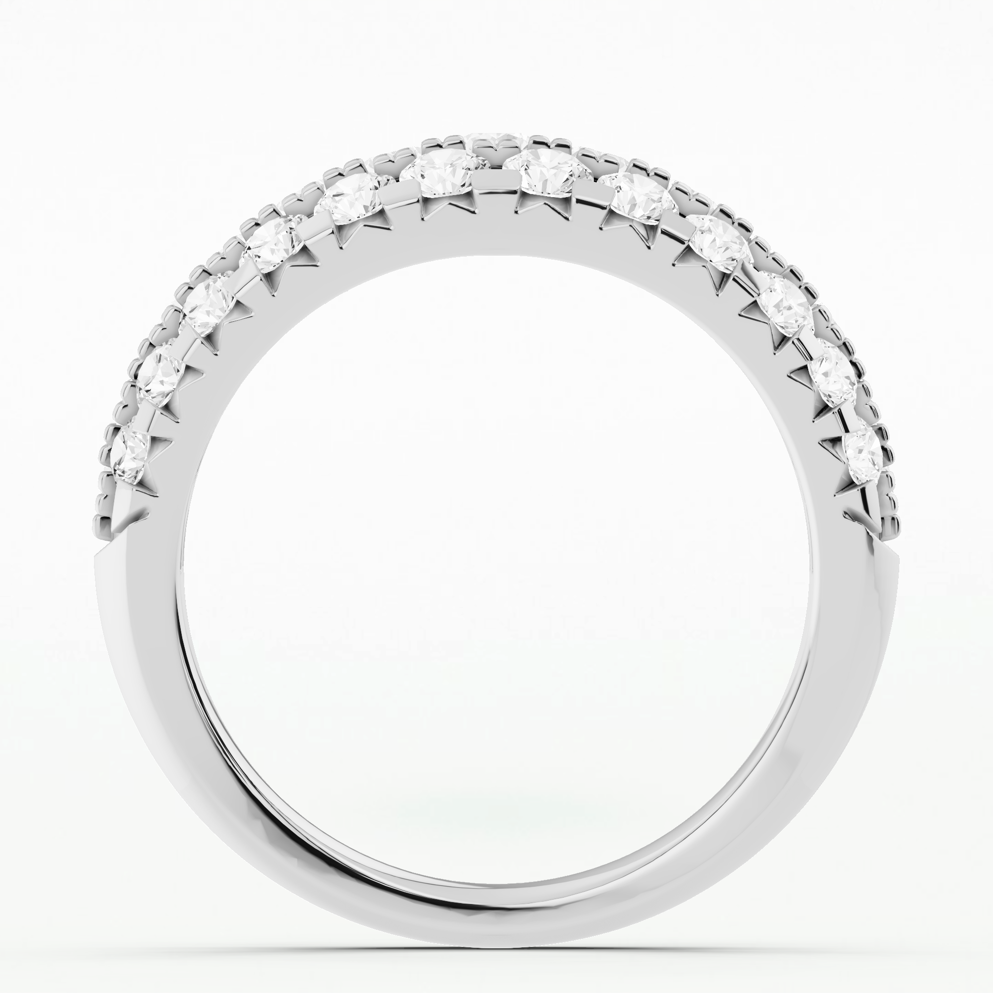 Crecent Lab Grown Diamond Half Eternity Band-Round