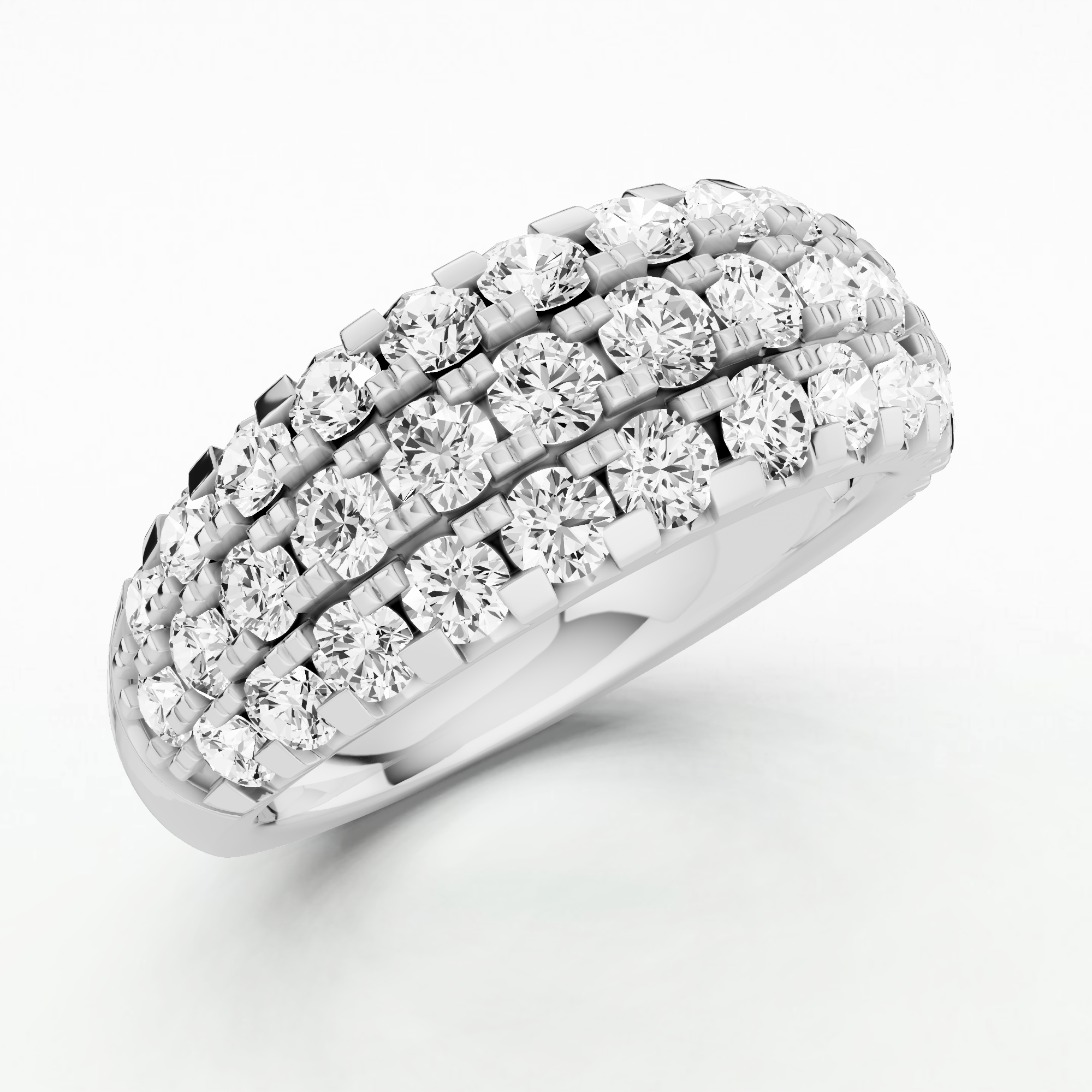 Crecent Lab Grown Diamond Half Eternity Band-Round