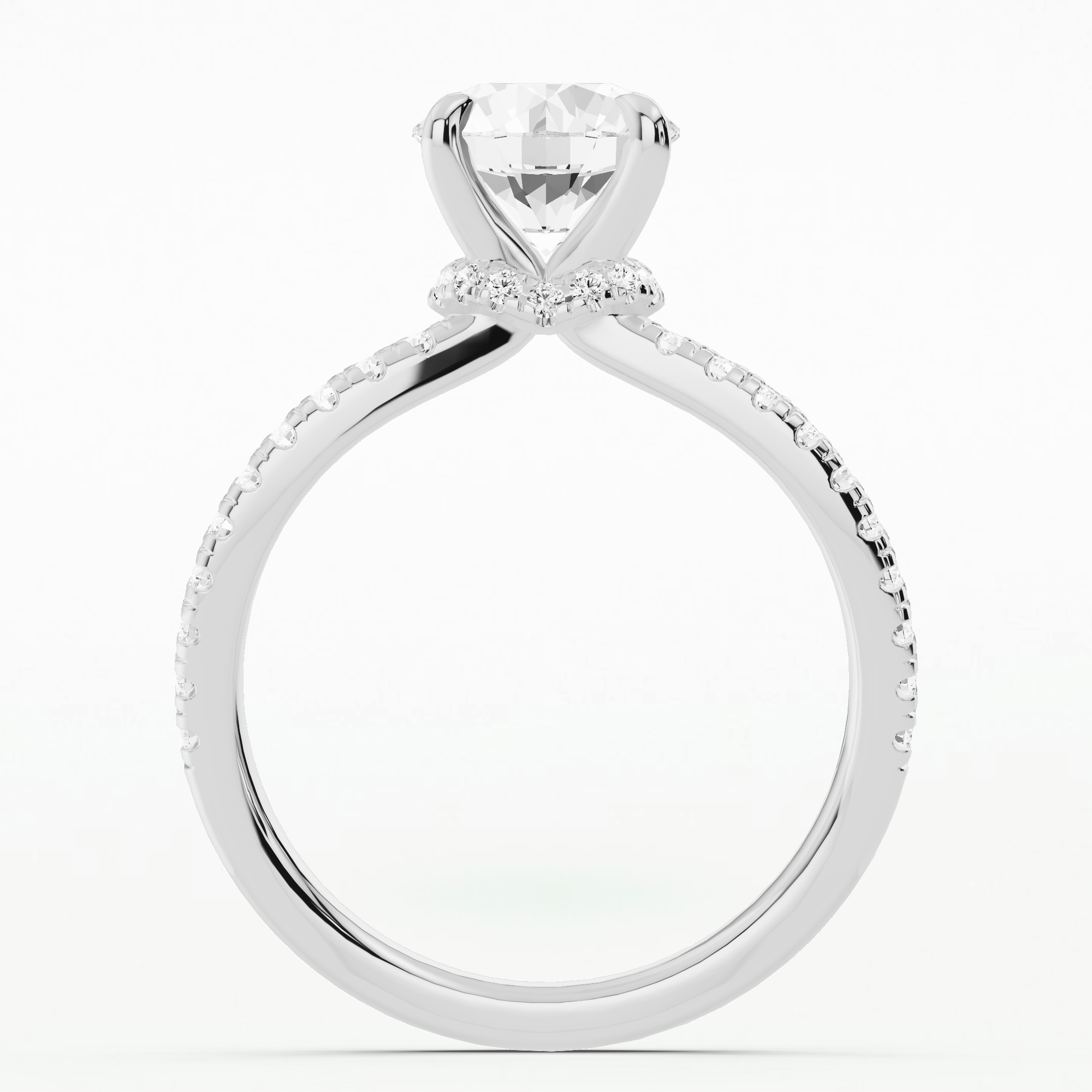 Le Cadeau Hidden Halo Solitaire Ring-Round