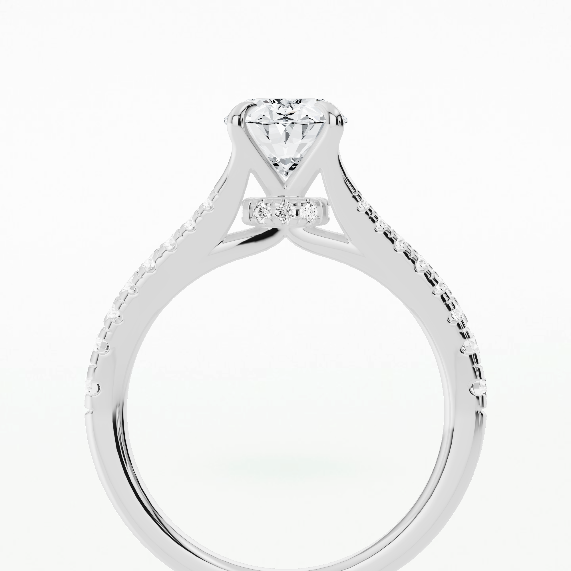 Wide Y-Shank Solitaire Ring-Oval