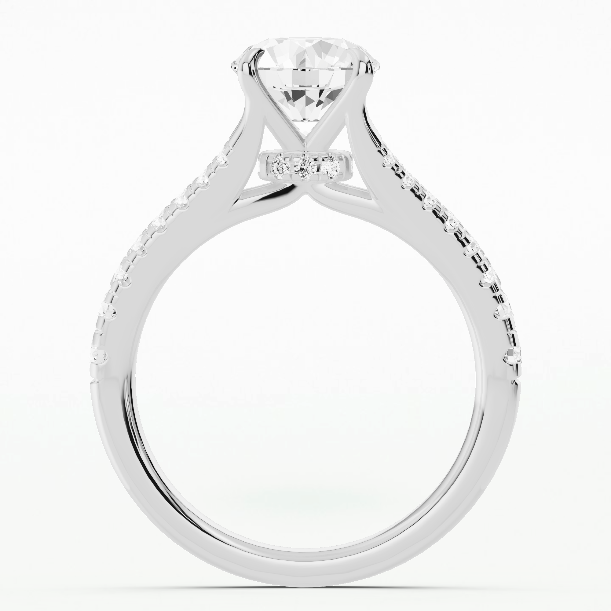 Wide Y-Shank Solitaire Ring-Round