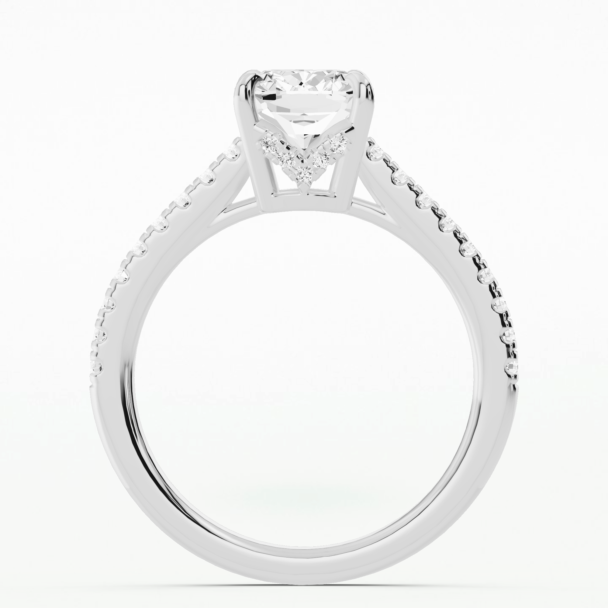 Victory Halo Solitaire Ring-Cushion