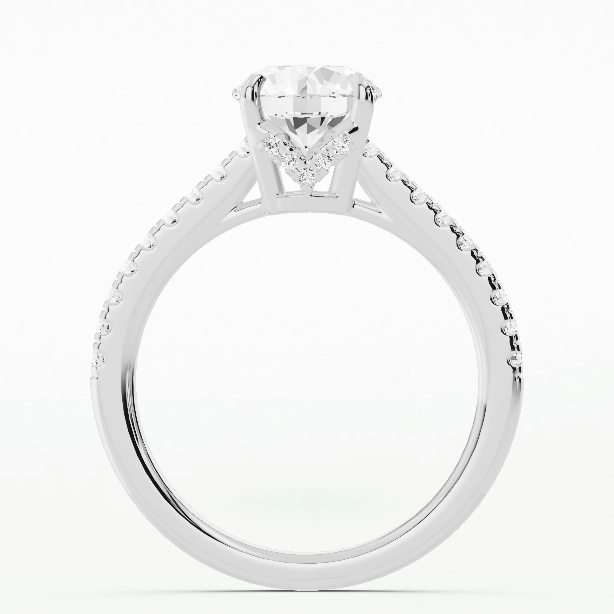 Victory Halo Solitaire Ring-Round