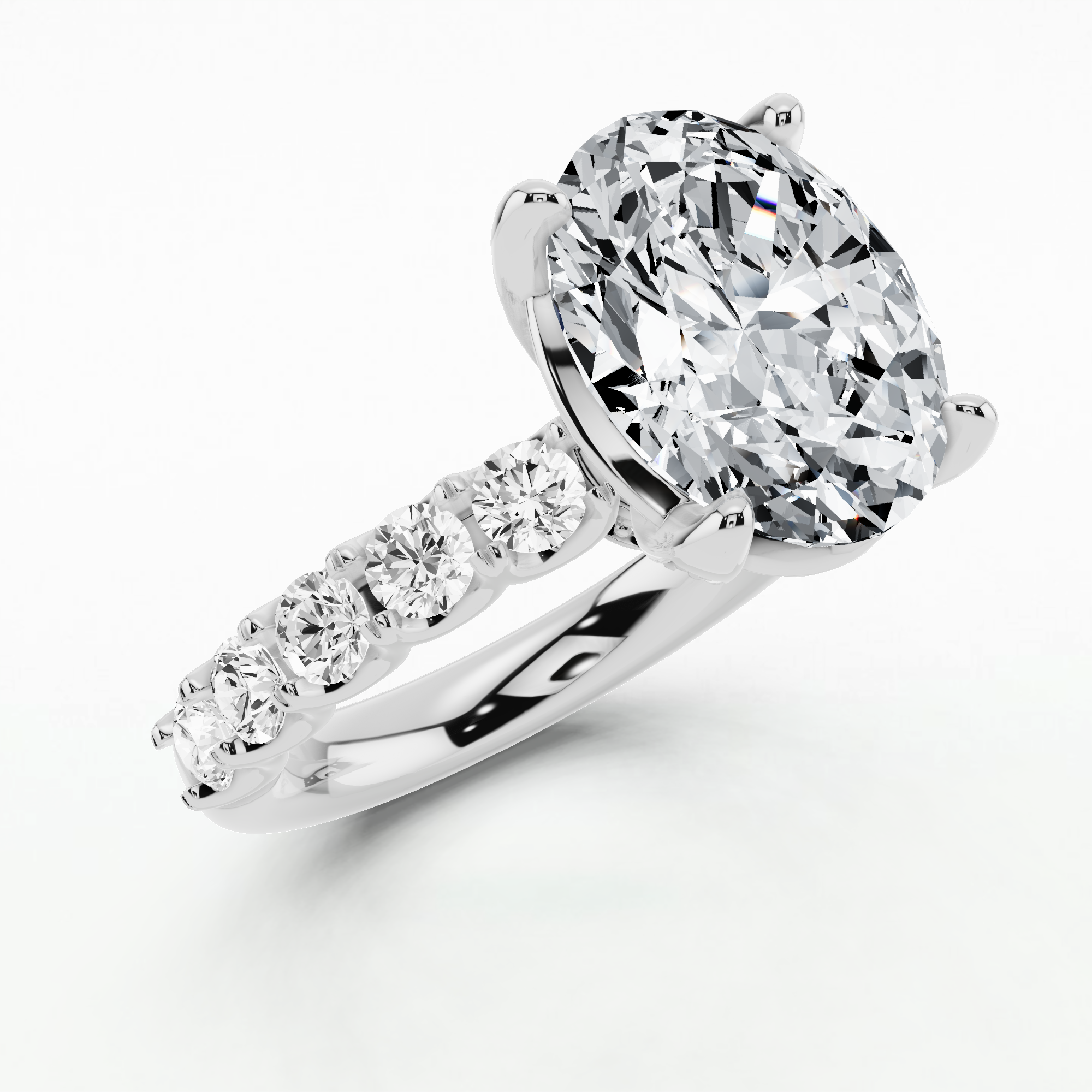 Hidden Halo Luna Solitaire Ring-Oval