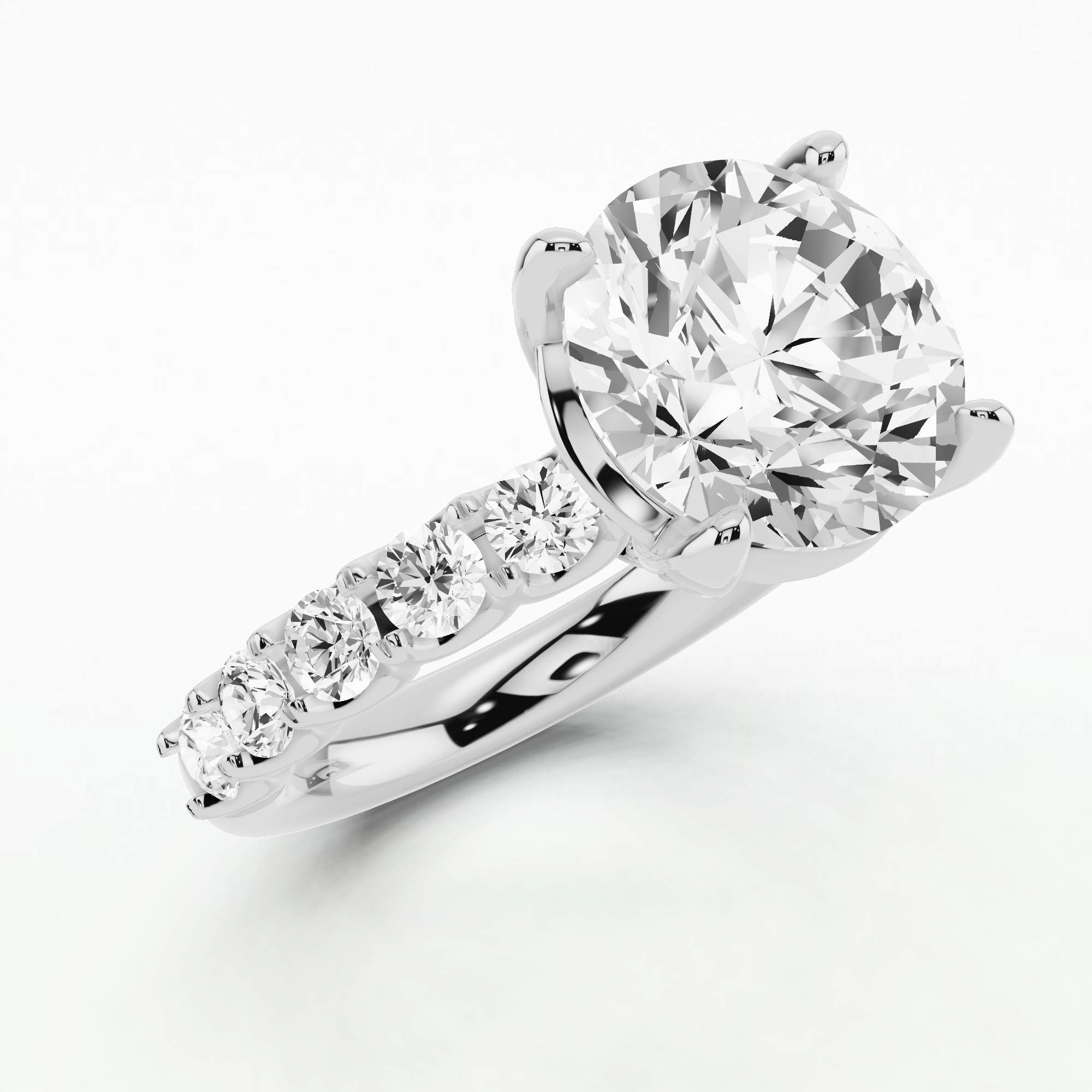 Hidden Halo Luna Solitaire Ring-Round