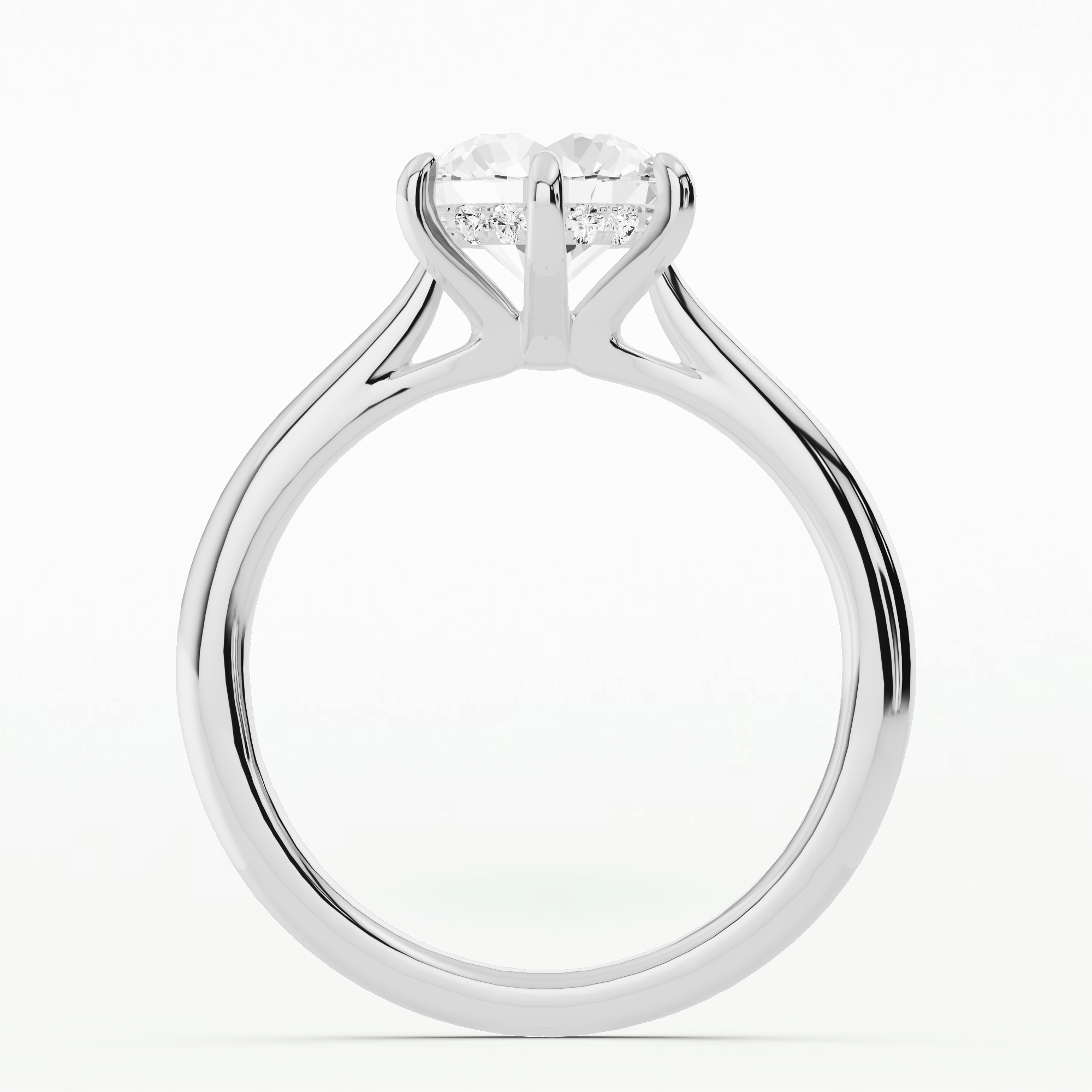Hidden Halo Solitaire Ring-Round