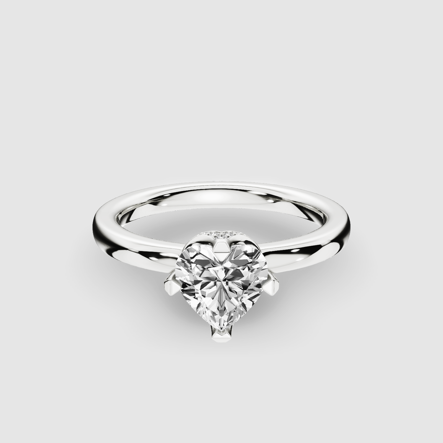 1 Ct Heart Shaped Solitaire Lab Diamond Ring – Jama Jewels