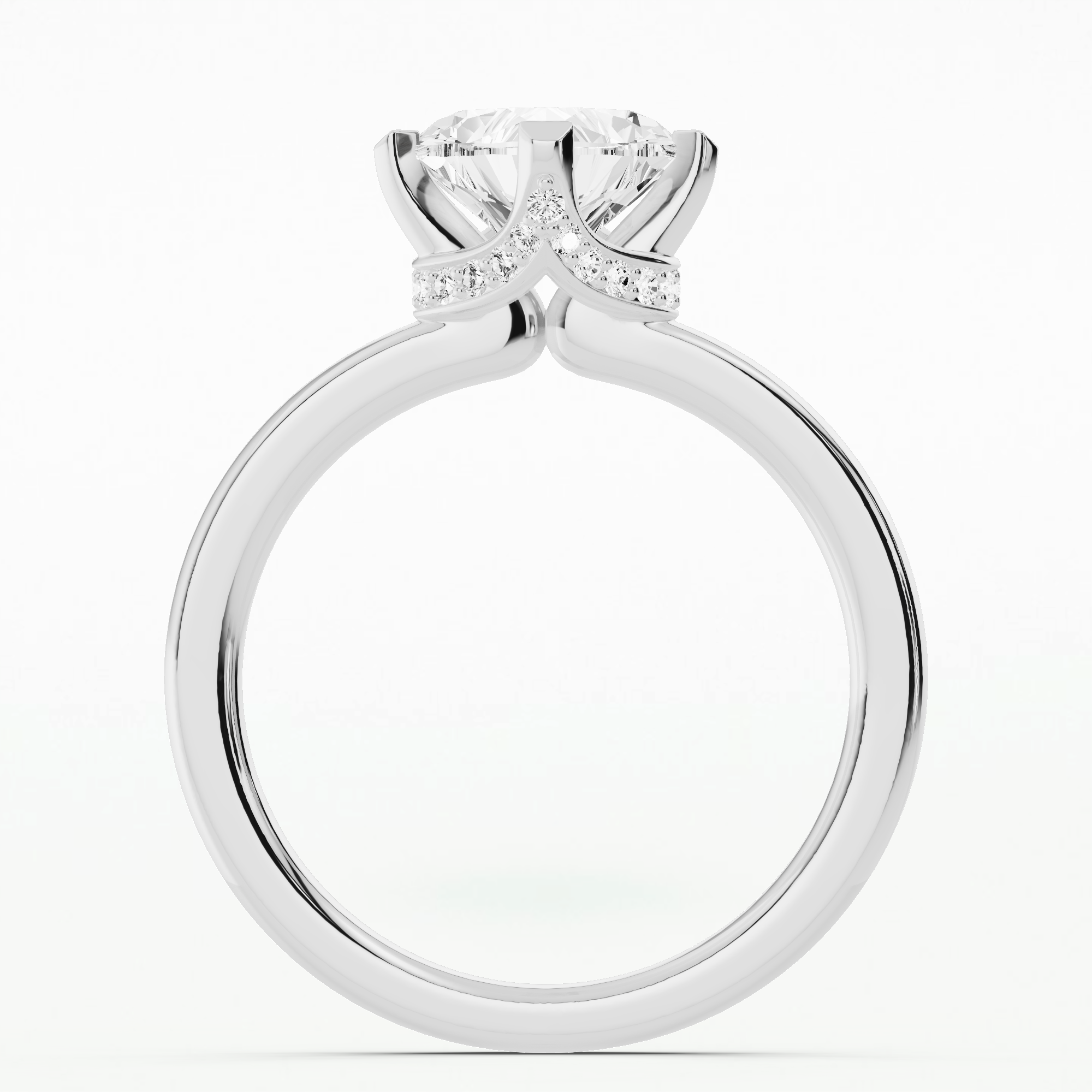 Hidden Halo Classic Solitaire Ring-Heart