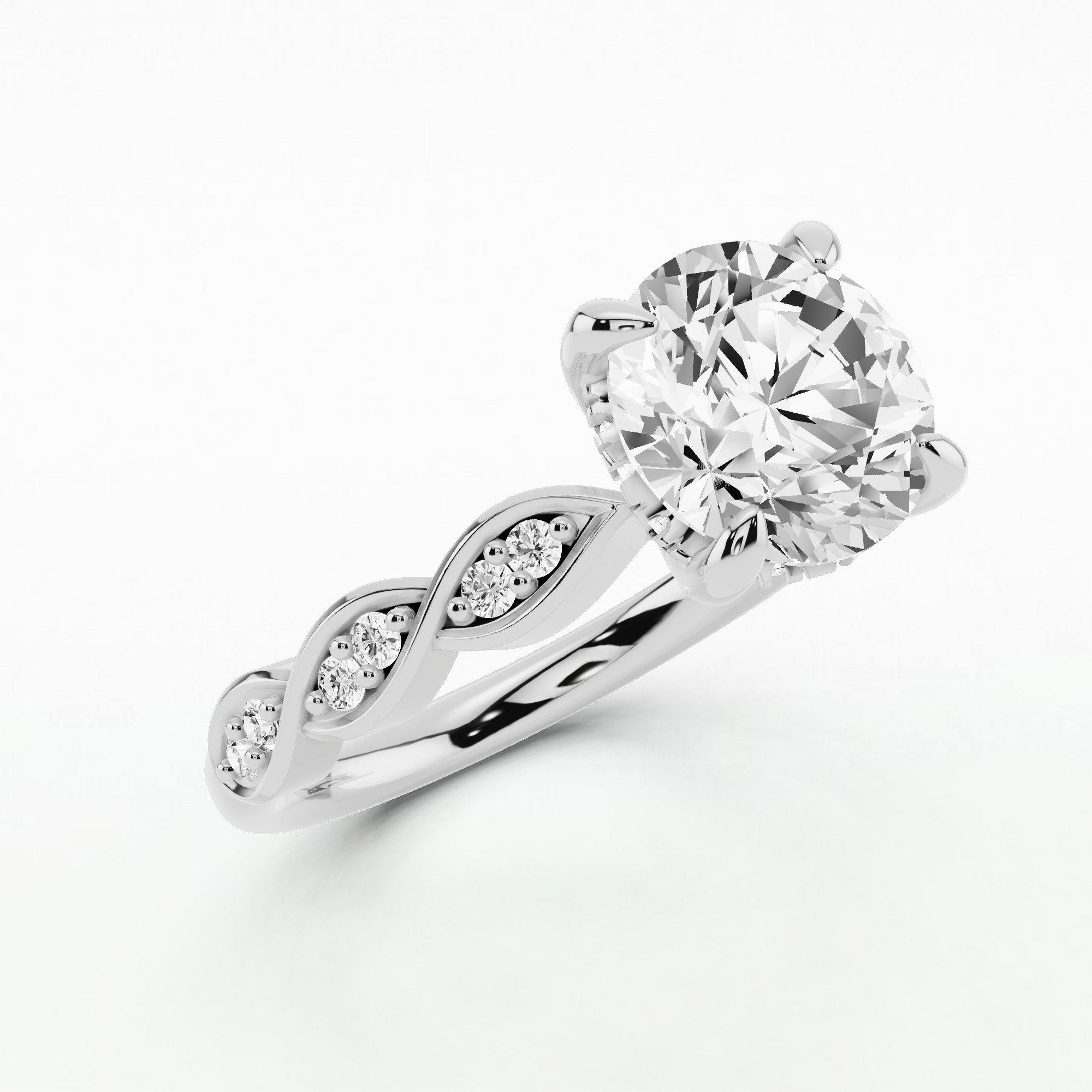 Ivy Solitaire Diamond Ring-Round