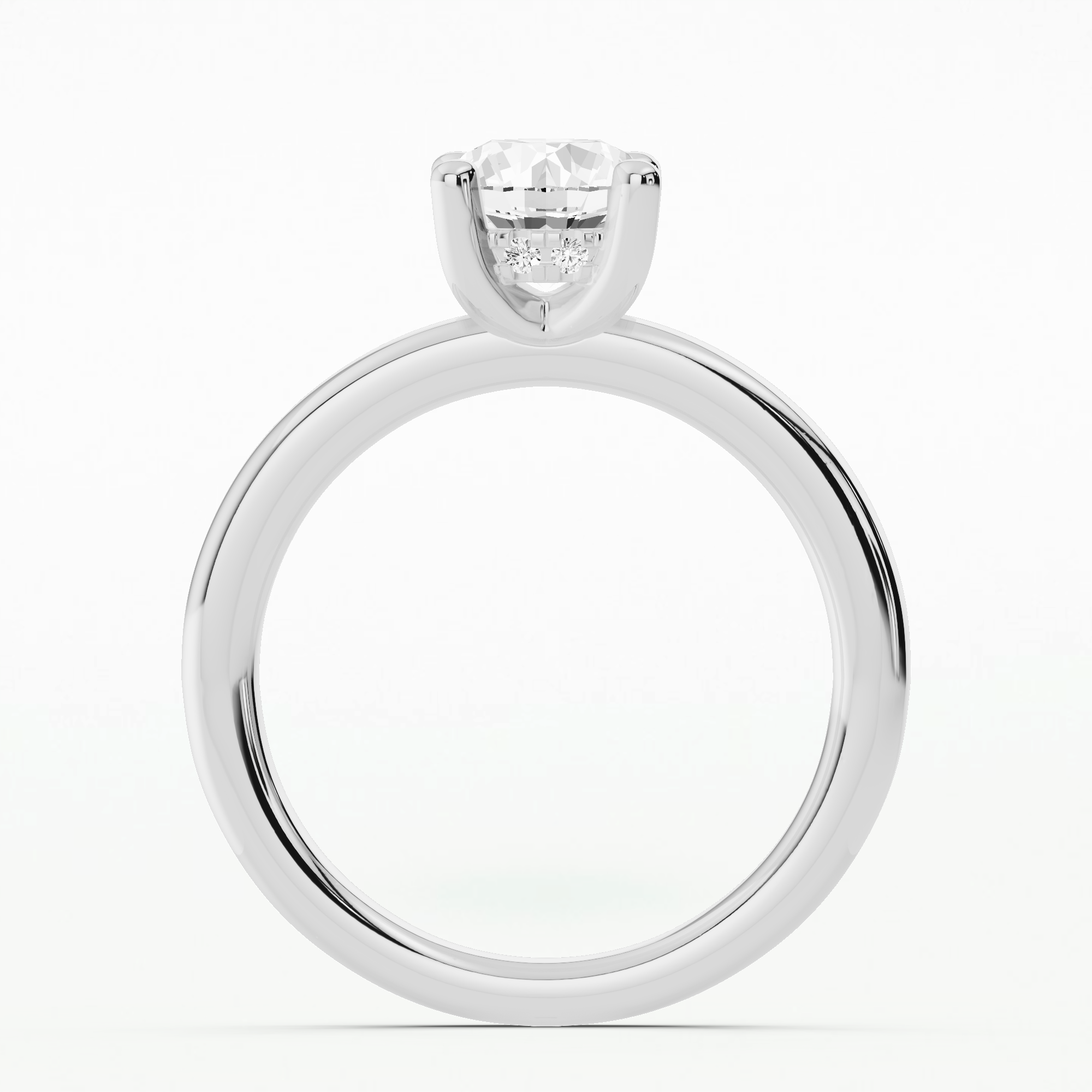 Classic Halo Solitaire Ring-Round