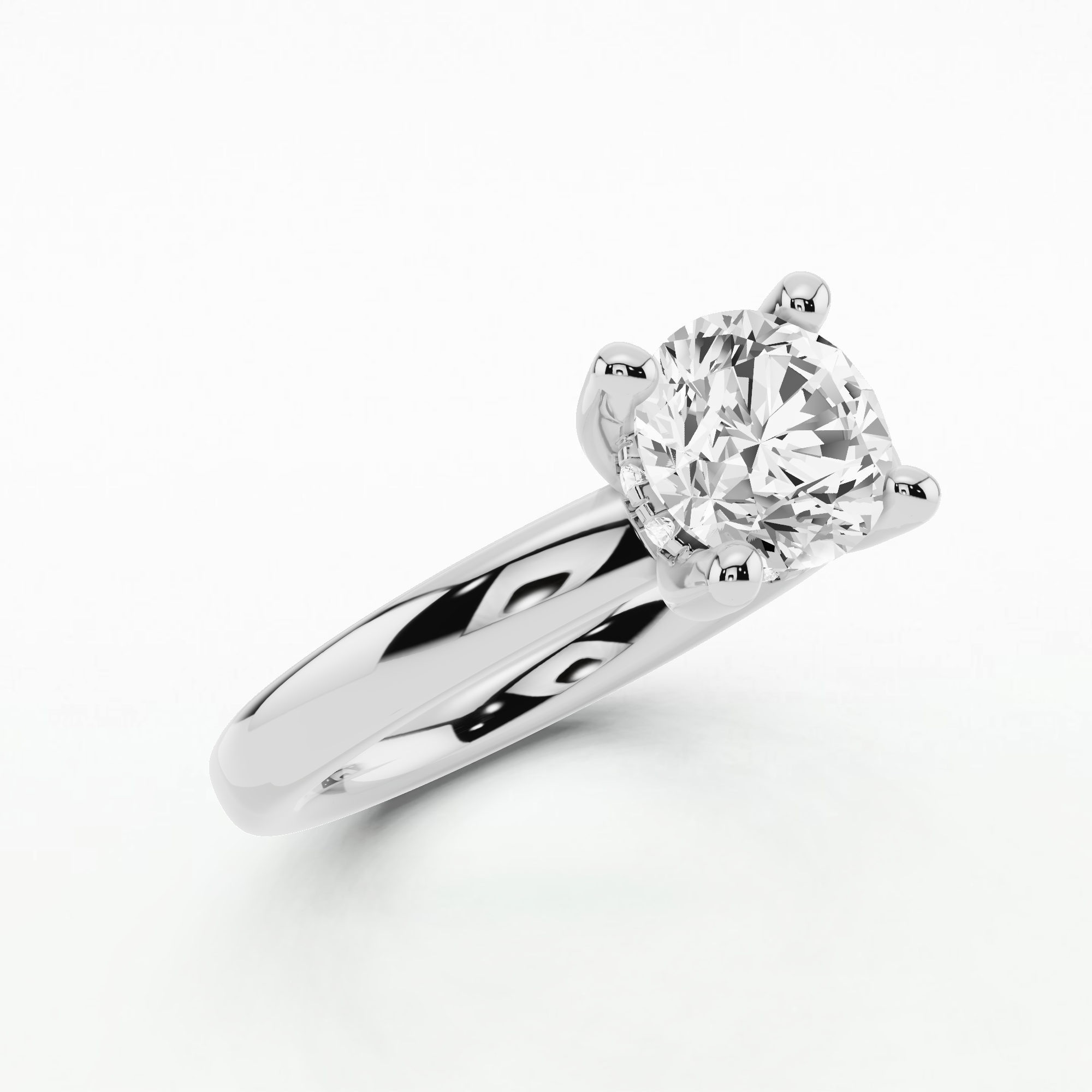 Classic Halo Solitaire Ring-Round