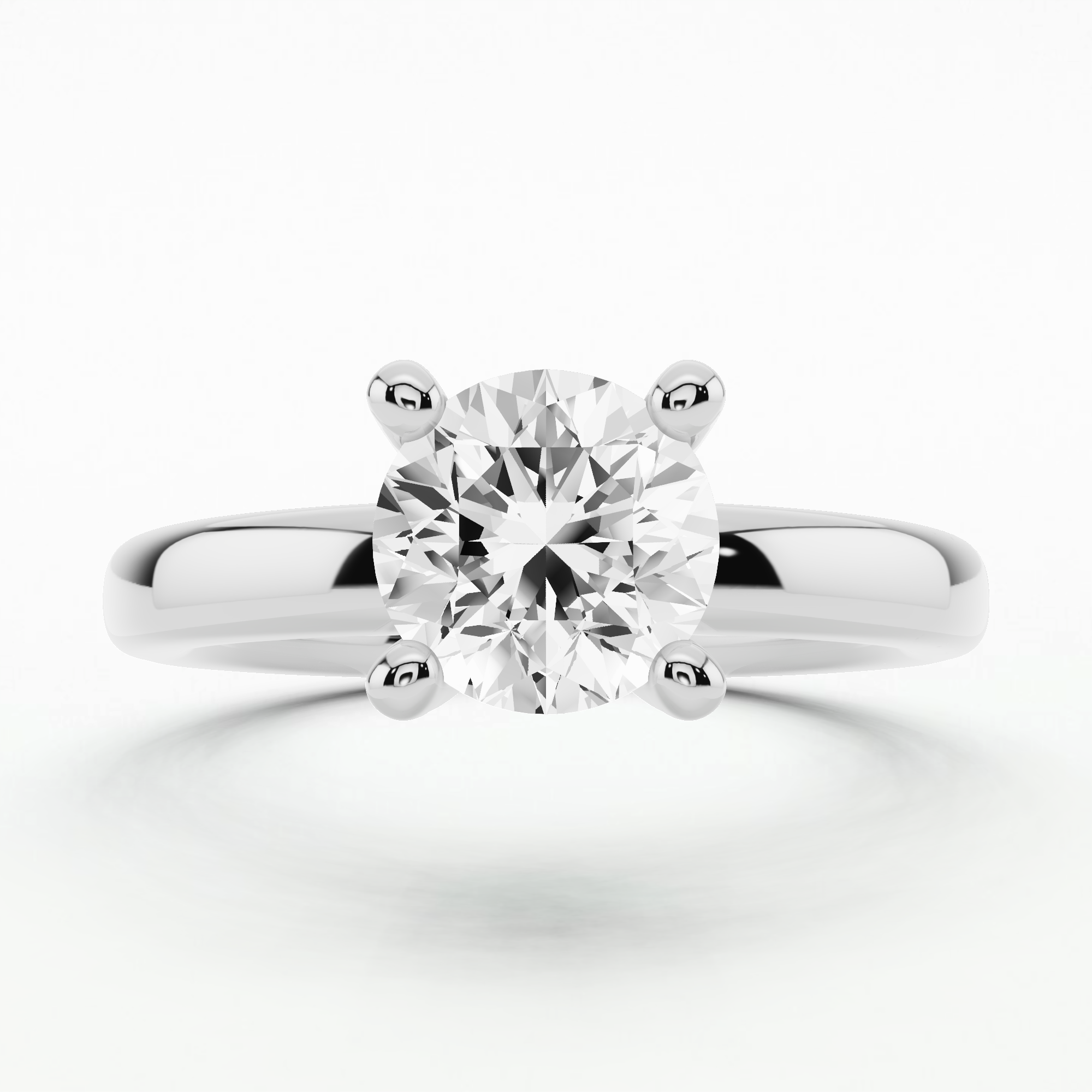 Classic Halo Solitaire Ring-Round