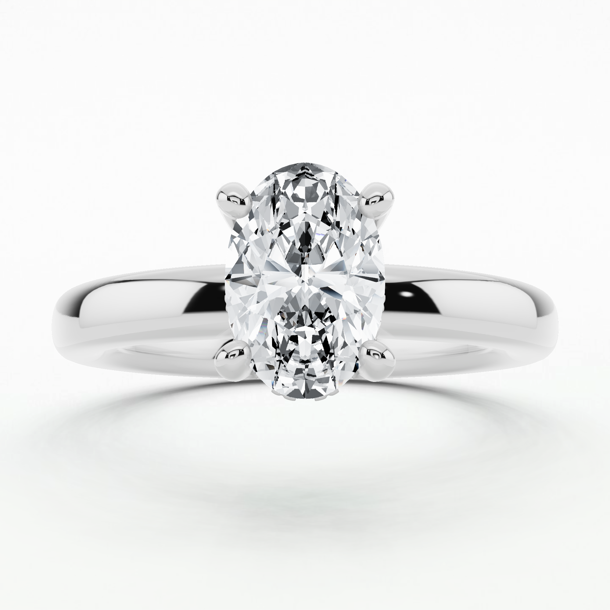 Classic Hidden Halo Solitaire Diamond Ring-Oval