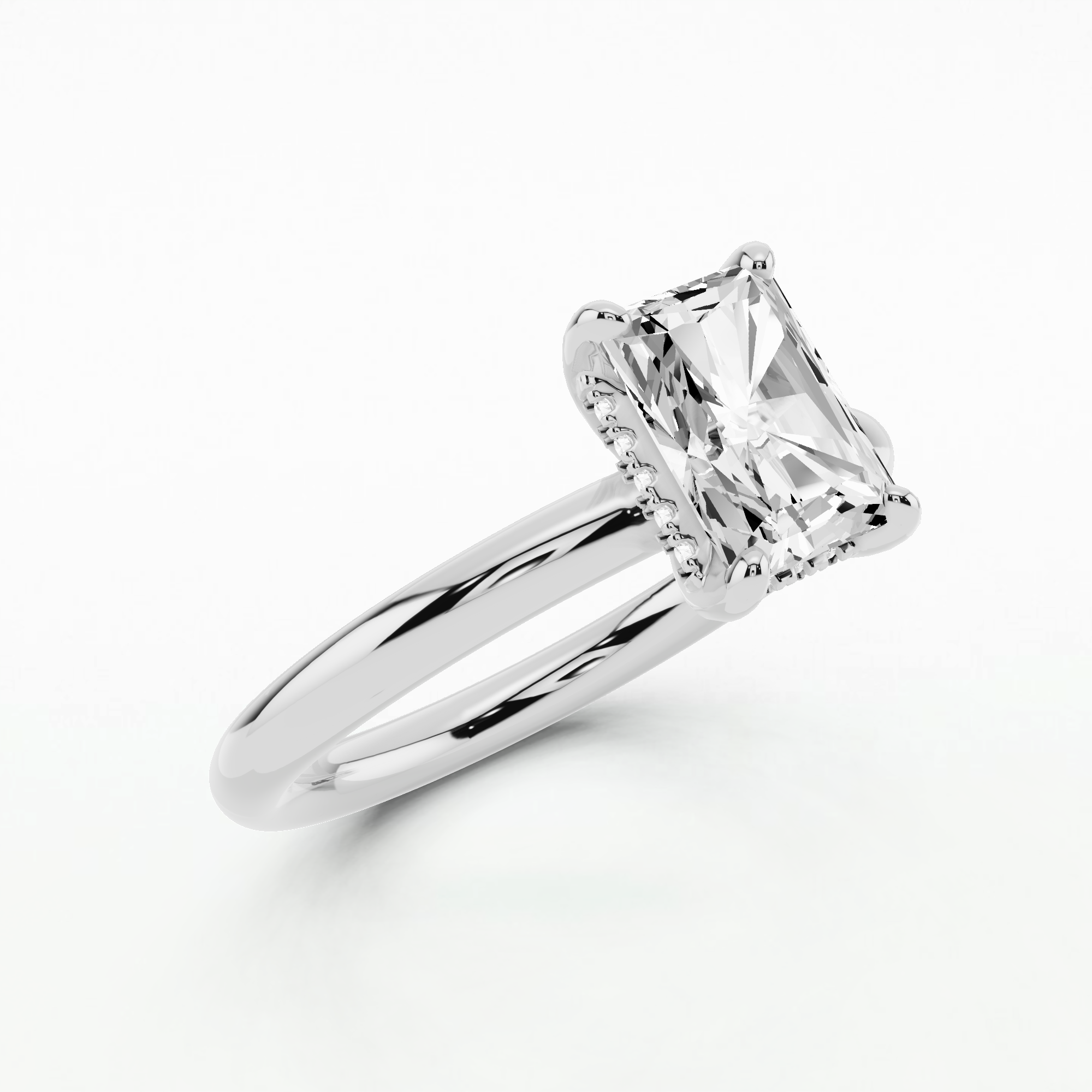 Classic Hidden Halo Solitaire Diamond Ring-Radiant