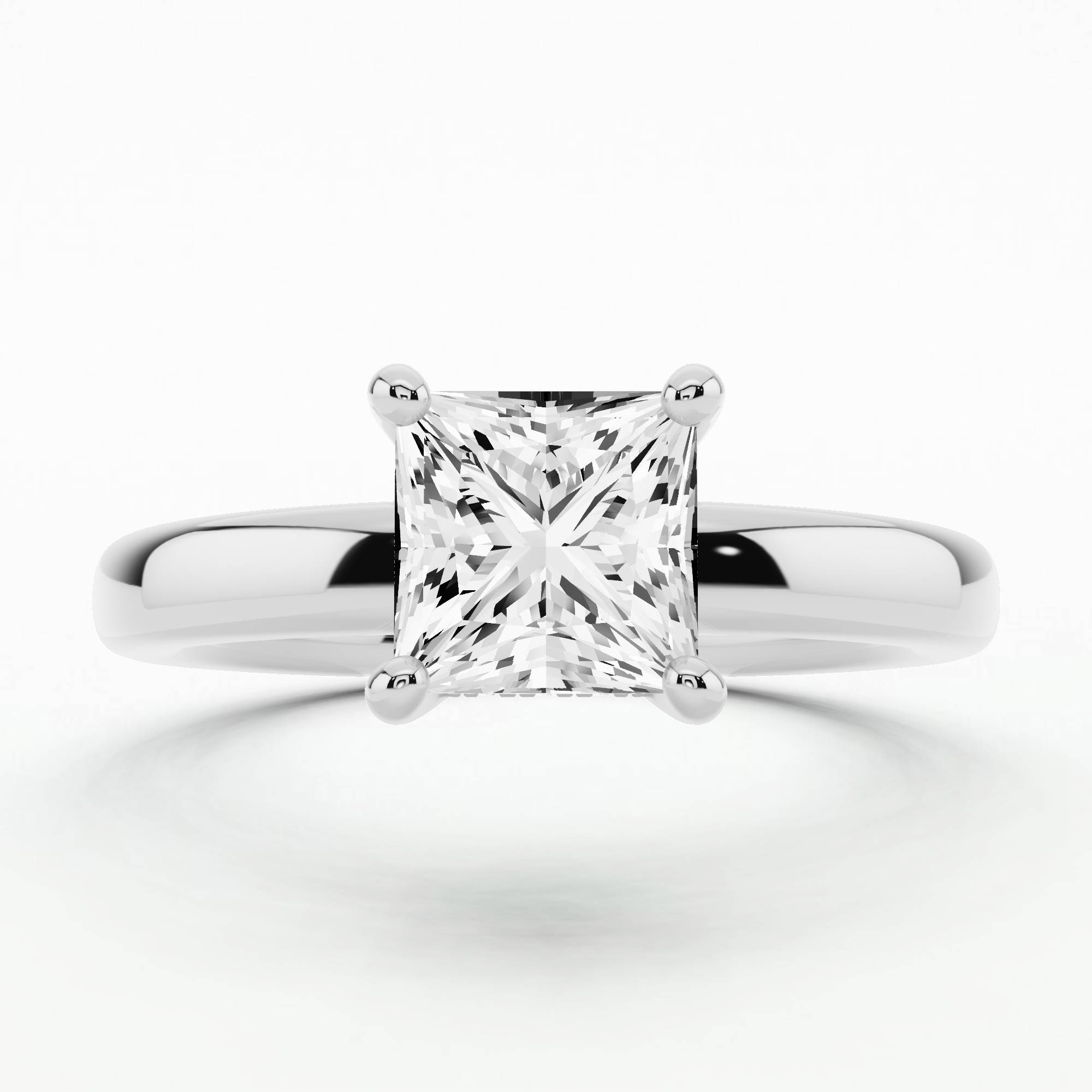 Classic Hidden Halo Solitaire Diamond Ring-Princess